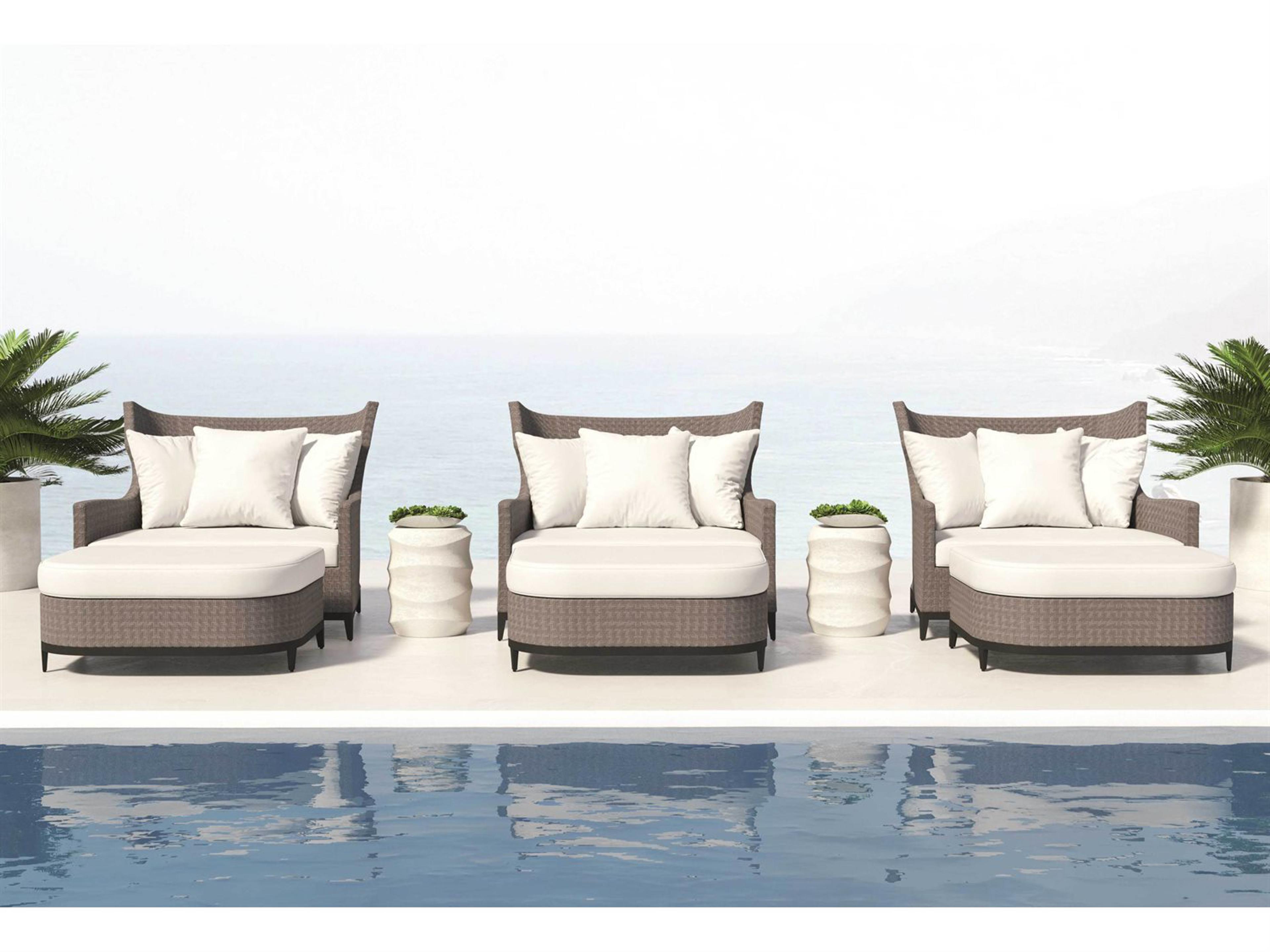 Bernhardt Exteriors Kai White Stone Outdoor End Table