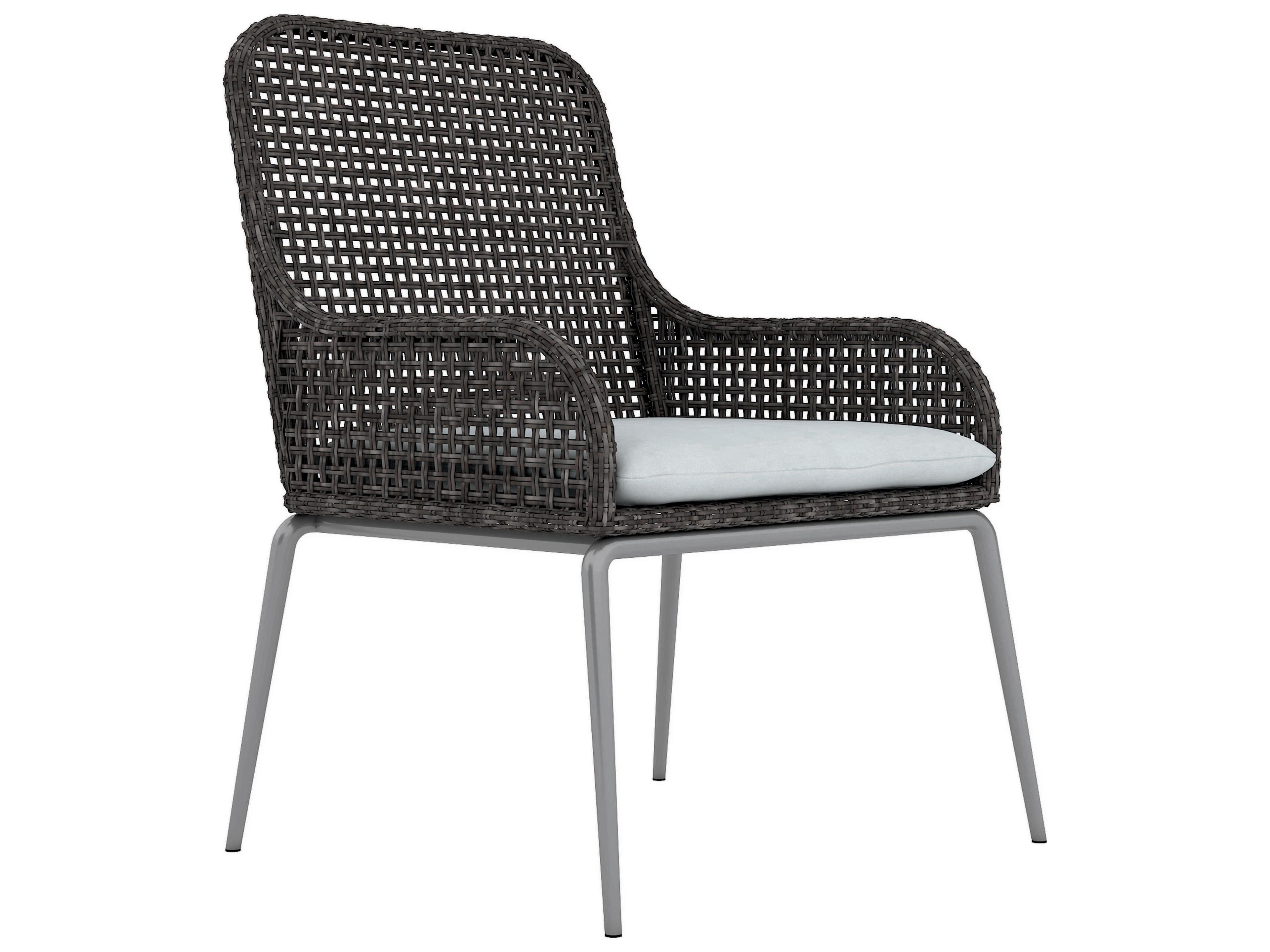 Silver Mist / Pewter Gray Antilles Arm Patio Dining Chair with Cushion