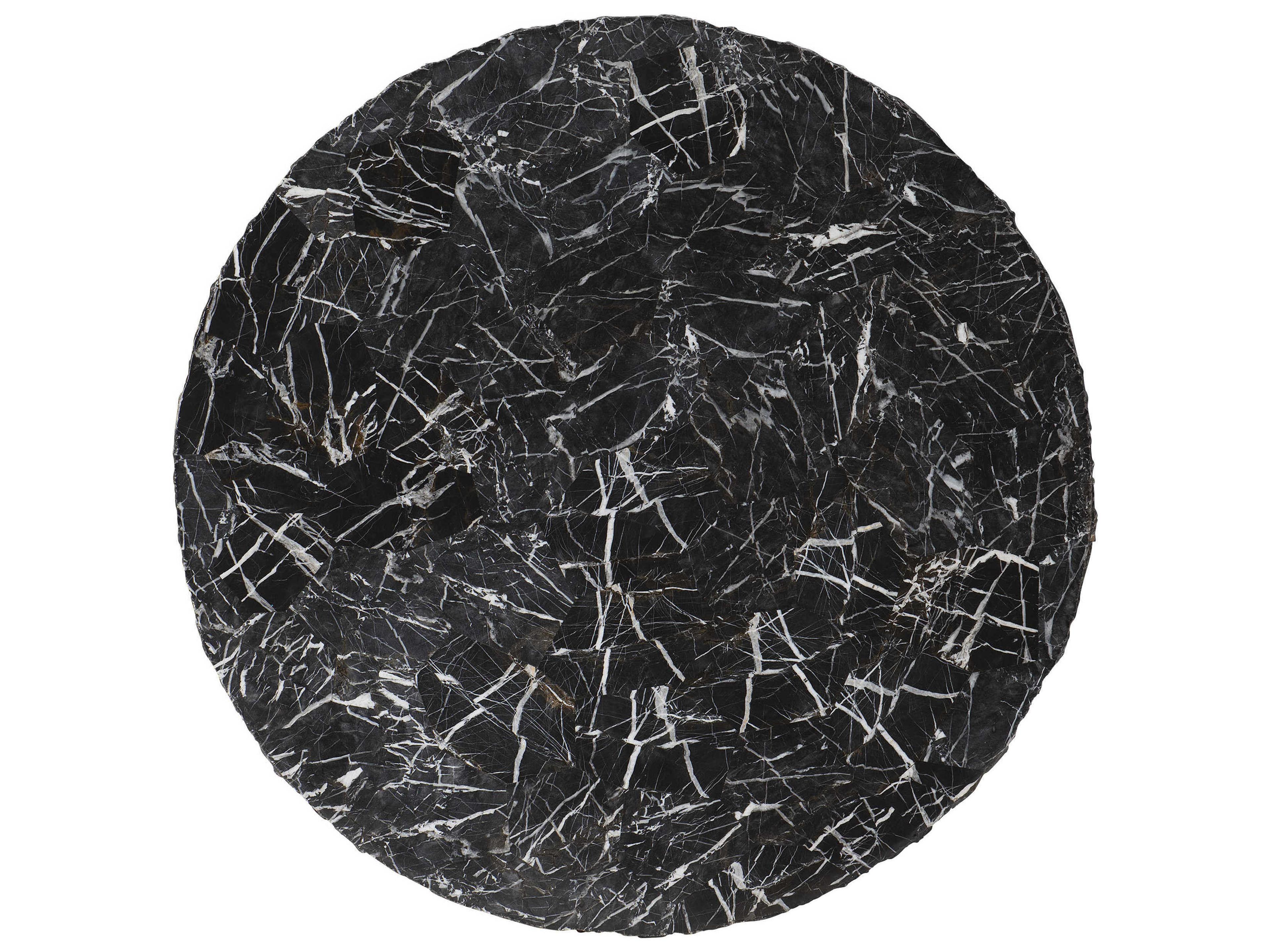 Bernhardt Exteriors Tambora Dark Gray / White Round Outdoor End Table