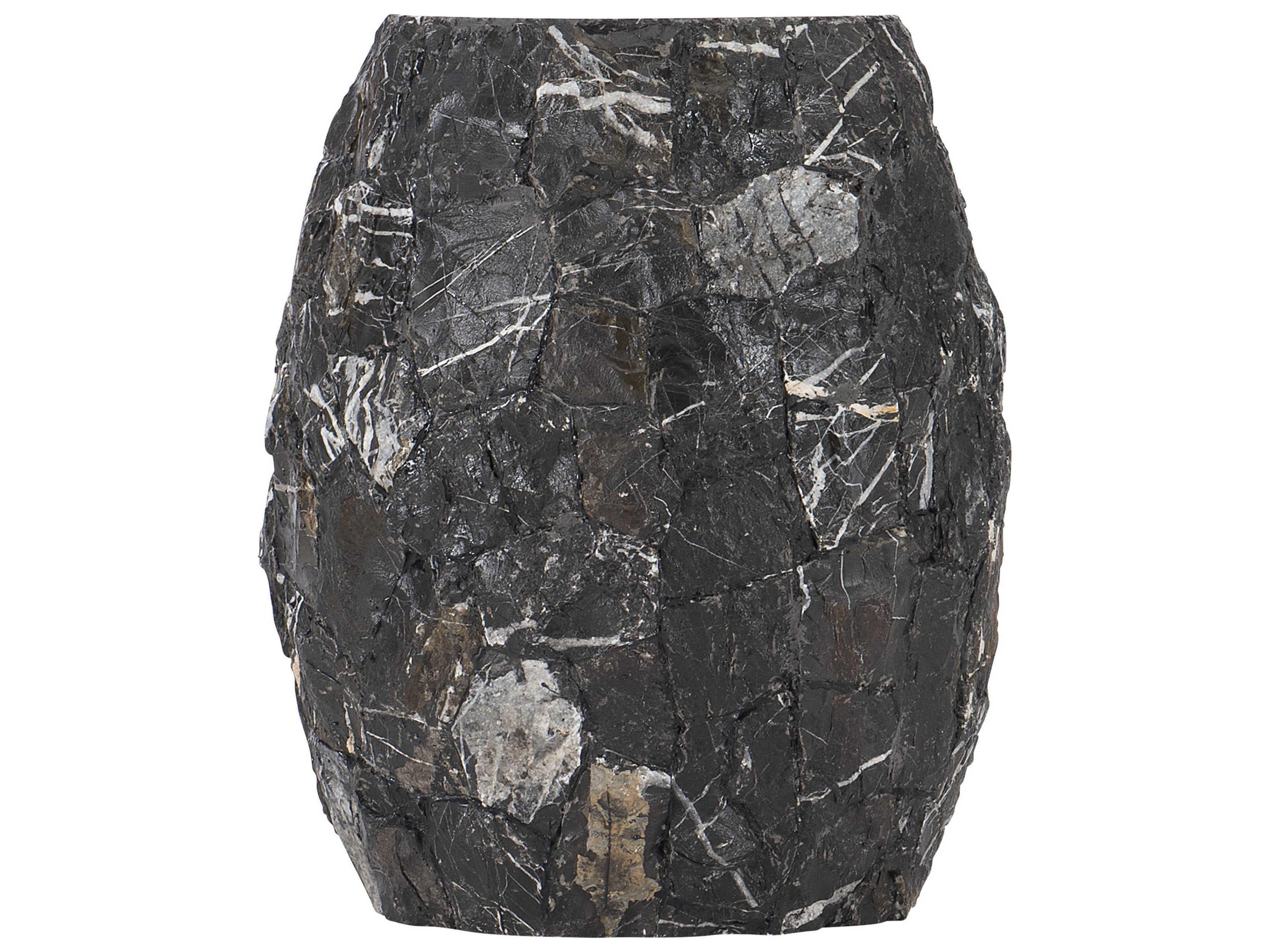 Bernhardt Exteriors Tambora Dark Gray / White Round Outdoor End Table