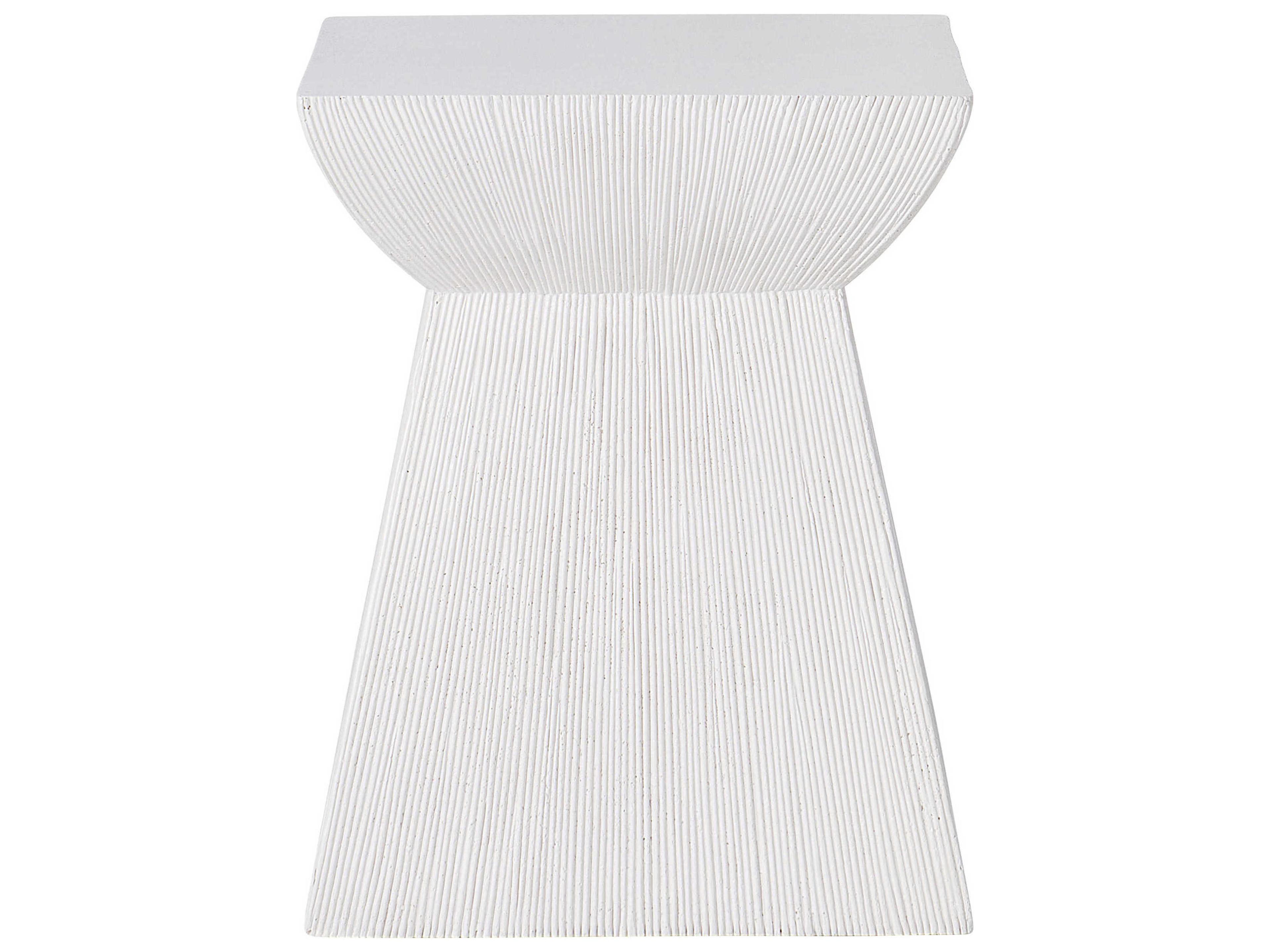 Casitas White Stonecast Outdoor Accent Table