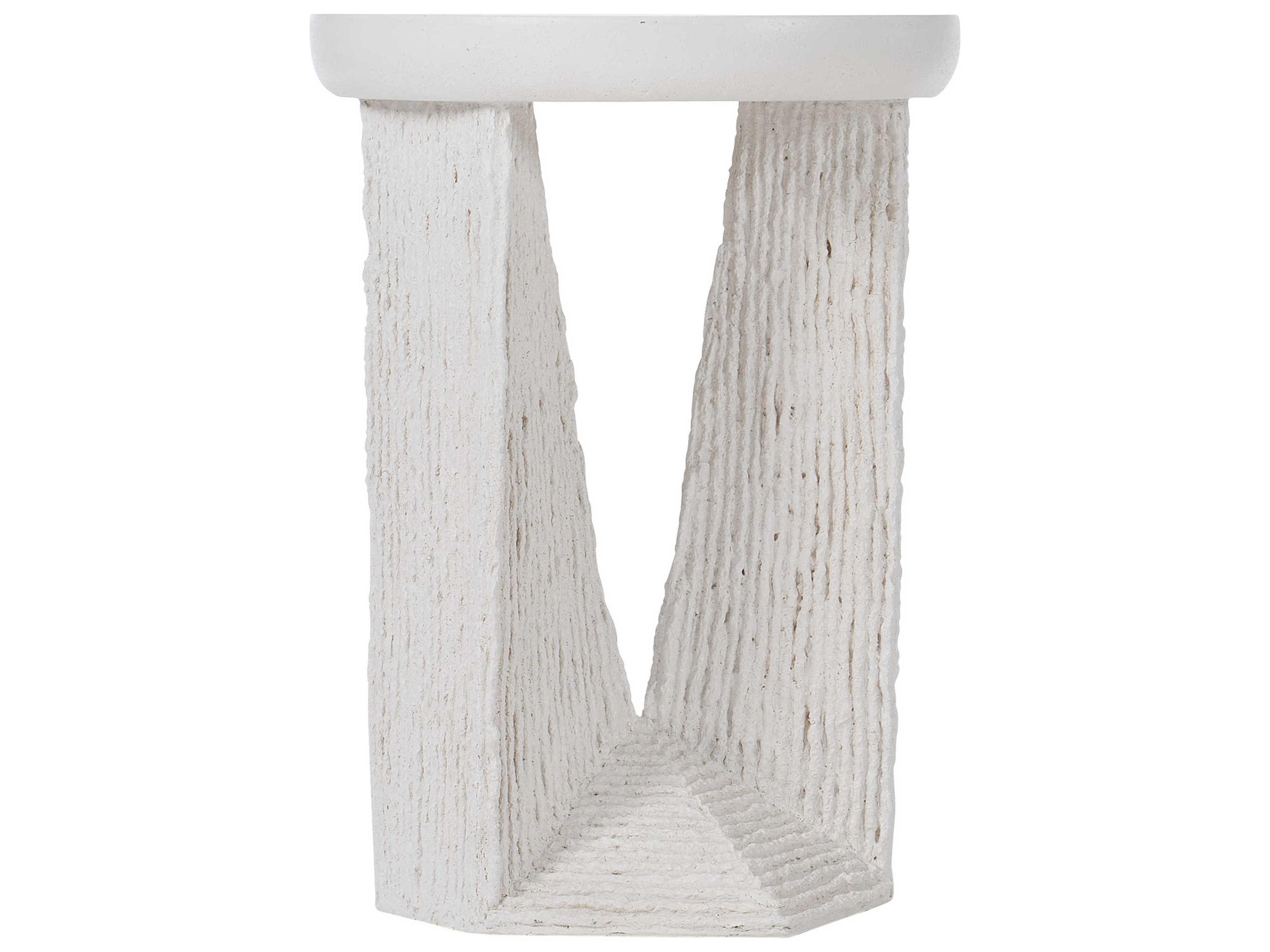 Bernhardt Exteriors Voile White Round Outdoor End Table