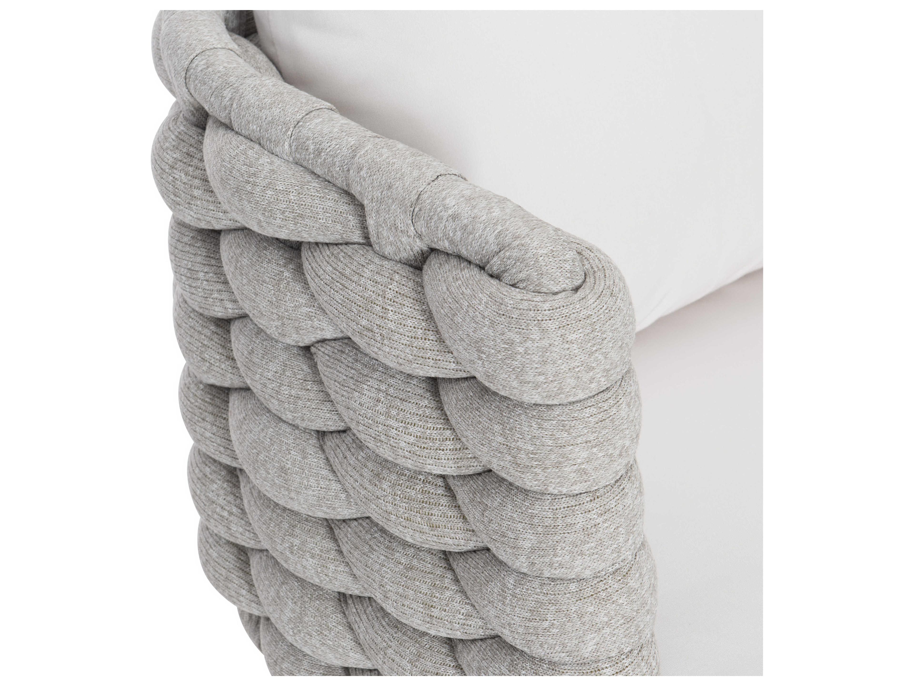 Bernhardt Exteriors Silver Mist Santa Cruz Arm Outdoor Dining Chair with Nordic Grey Cushion