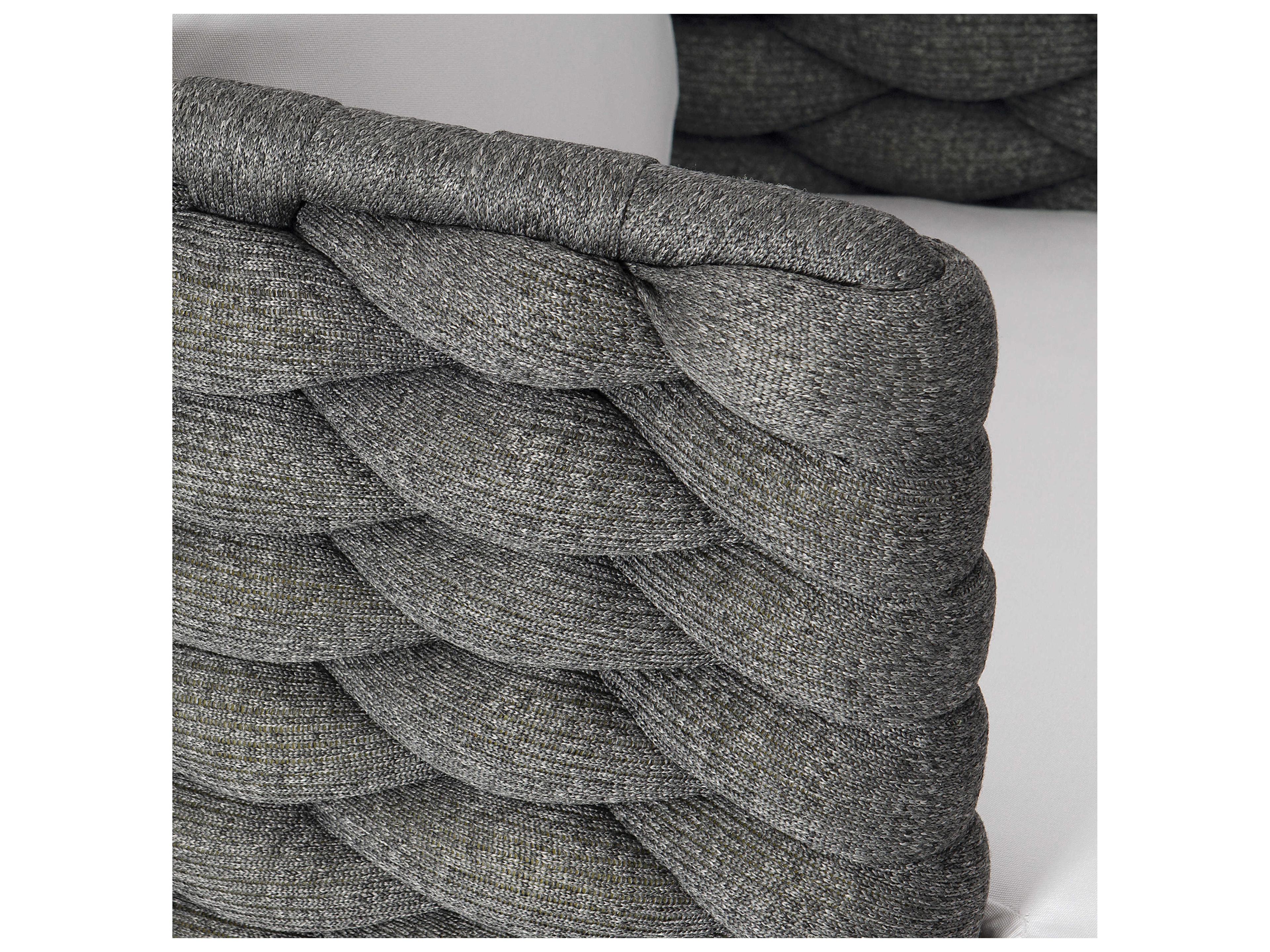 Bernhardt Exteriors Cadet Gray / Silver Mist Santa Cruz Arm Outdoor Patio Dining Chair with Cushion