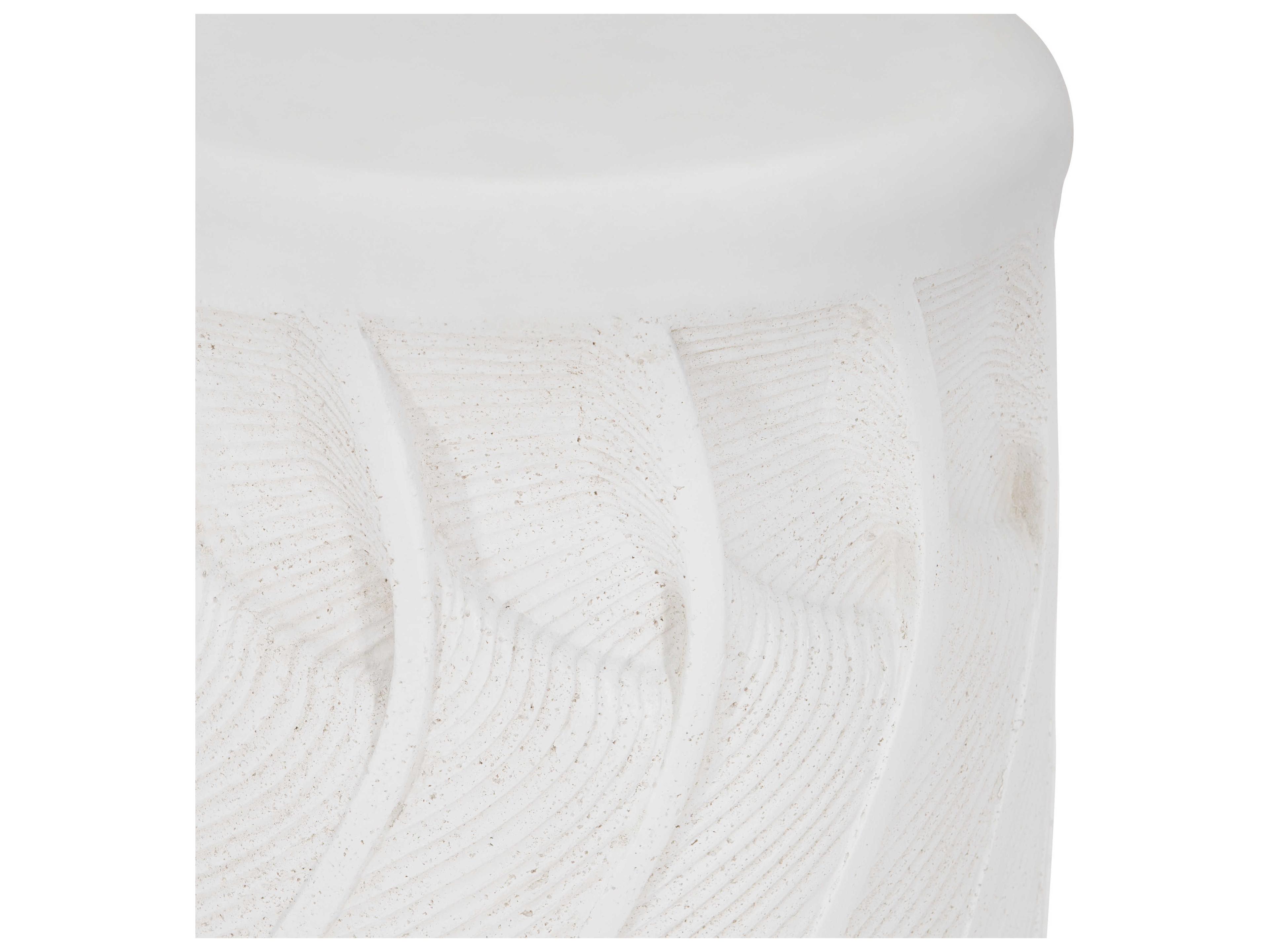 Bernhardt Exteriors Coquille White Round Outdoor End Table