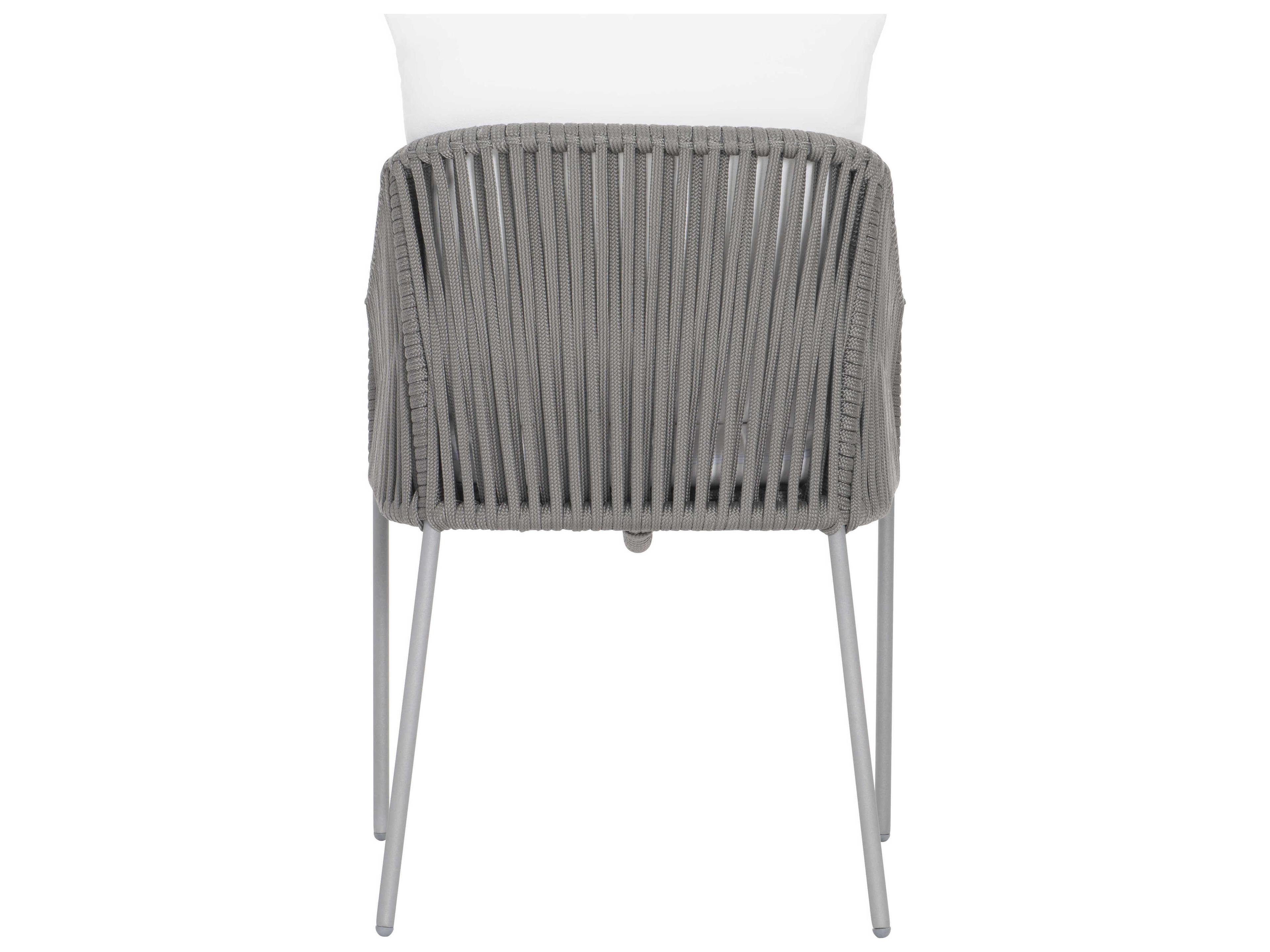 Bernhardt Exteriors Slate Gray / Charcoal Mist Amalfi Arm Patio Dining Chair with Cushion