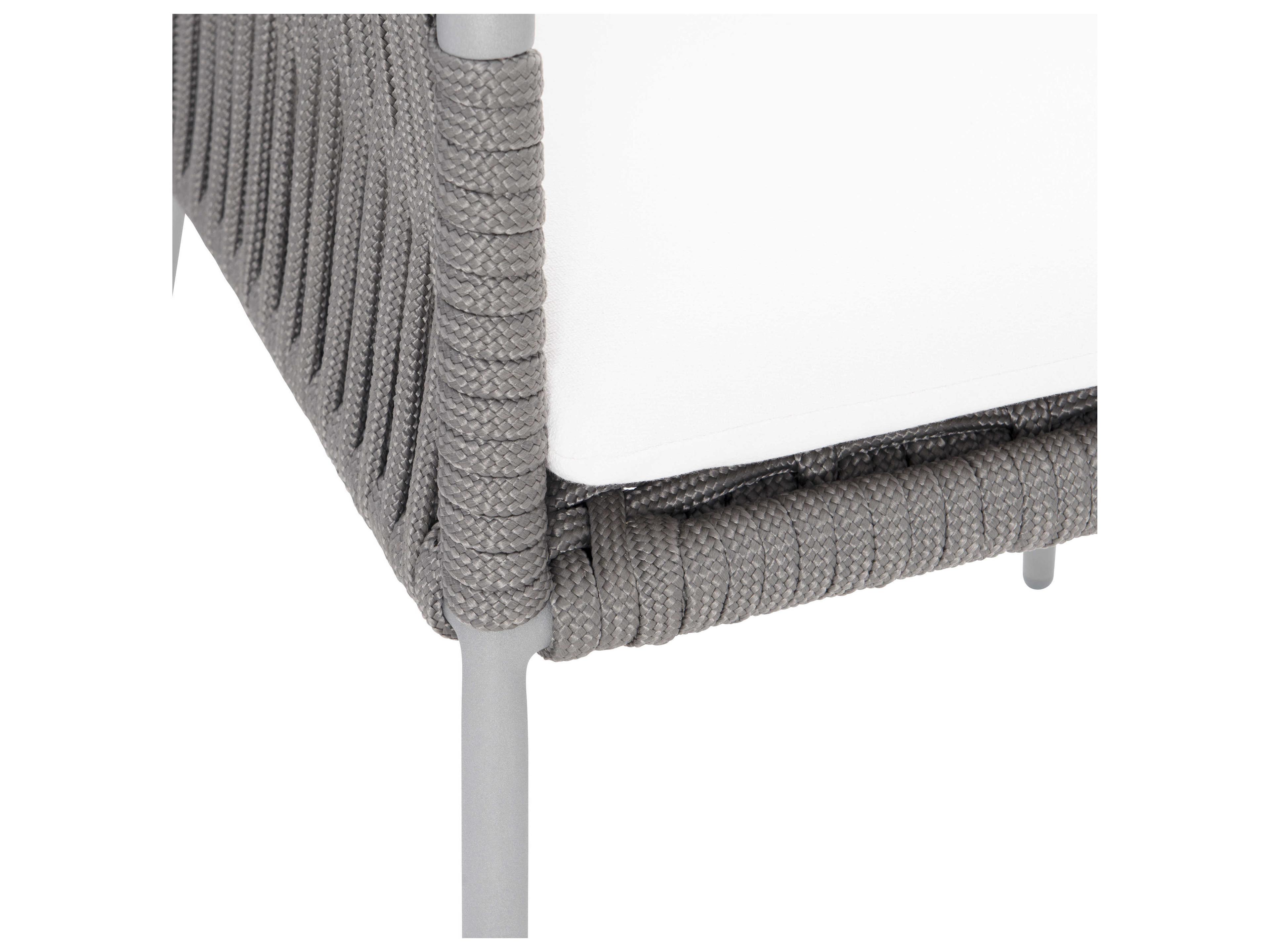 Bernhardt Exteriors Slate Gray / Charcoal Mist Amalfi Arm Patio Dining Chair with Cushion