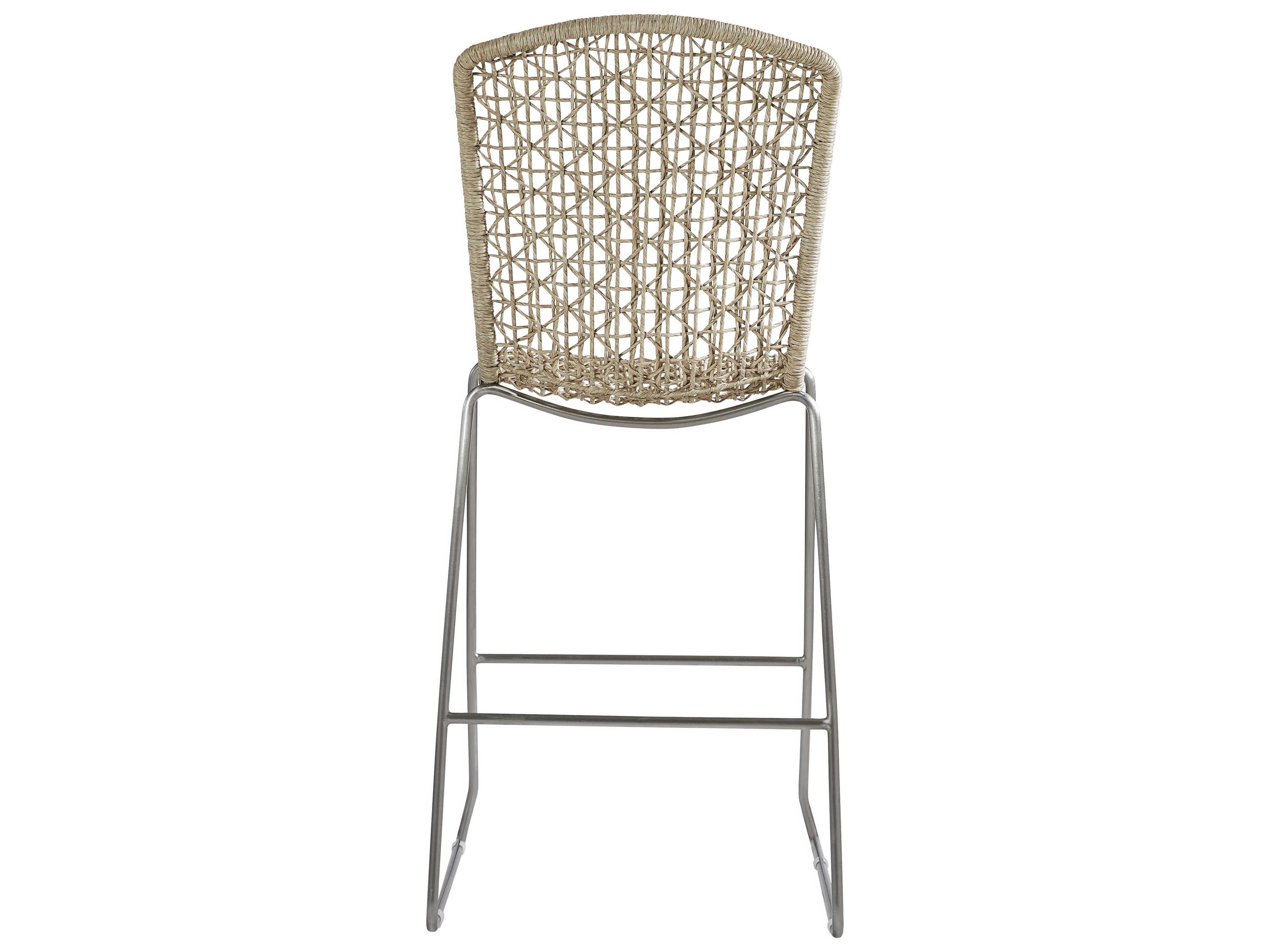Bernhardt Exteriors Carmel Hazelnut Metal Rope Outdoor Patio Bar Stool