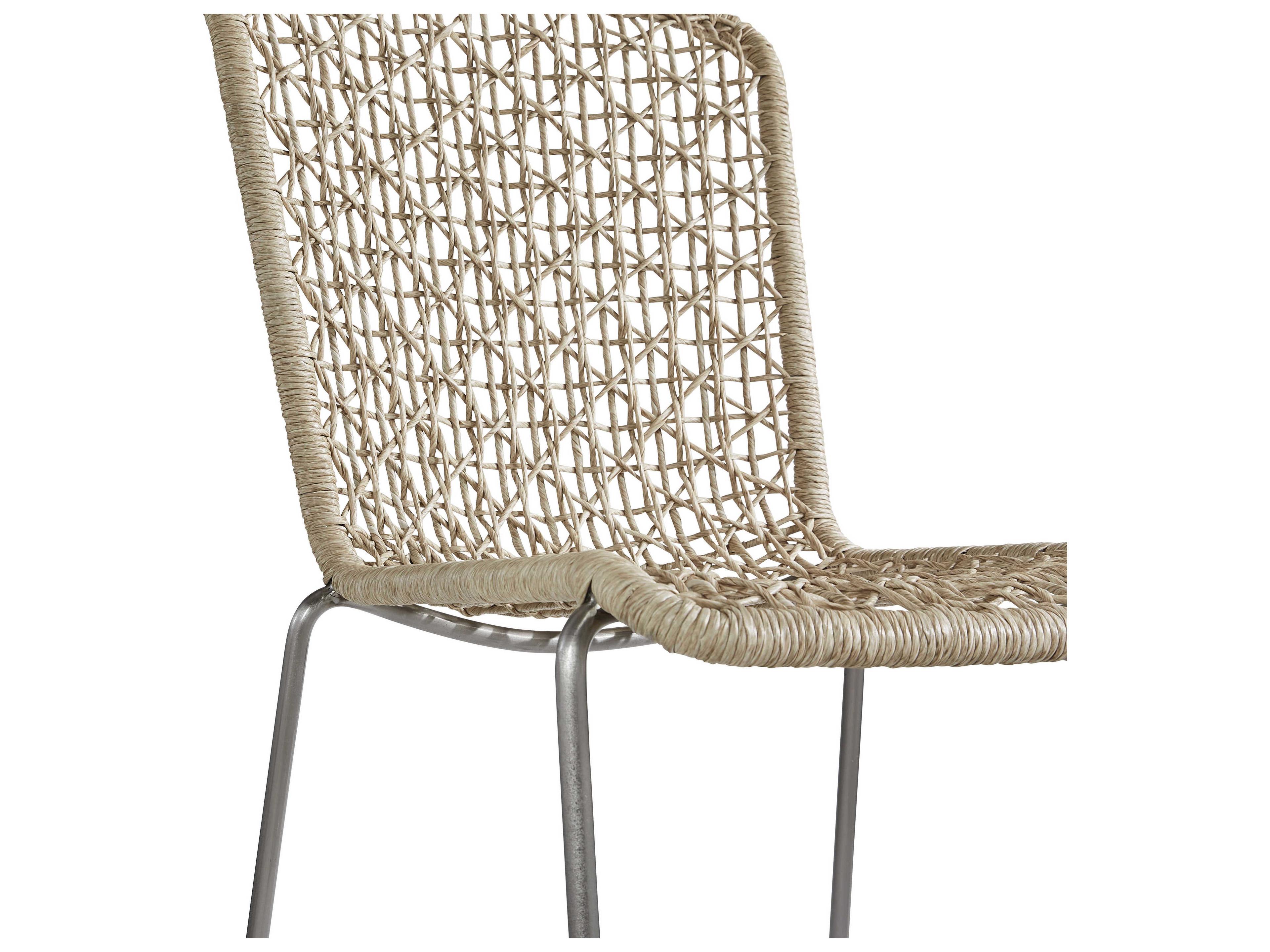Bernhardt Exteriors Carmel Hazelnut Metal Rope Outdoor Patio Bar Stool