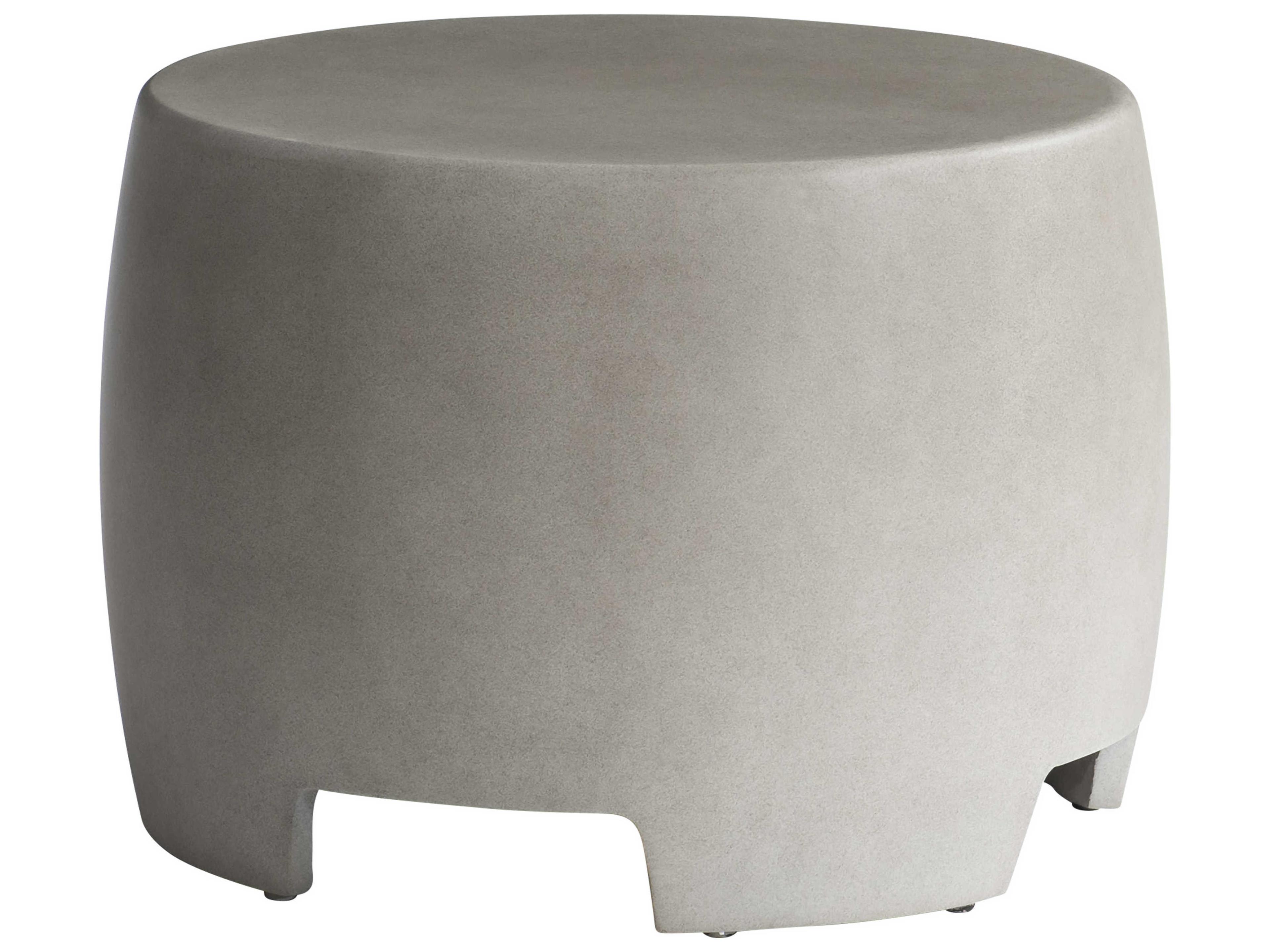 Bernhardt Exteriors Bedrock Concrete Round Patio End Table