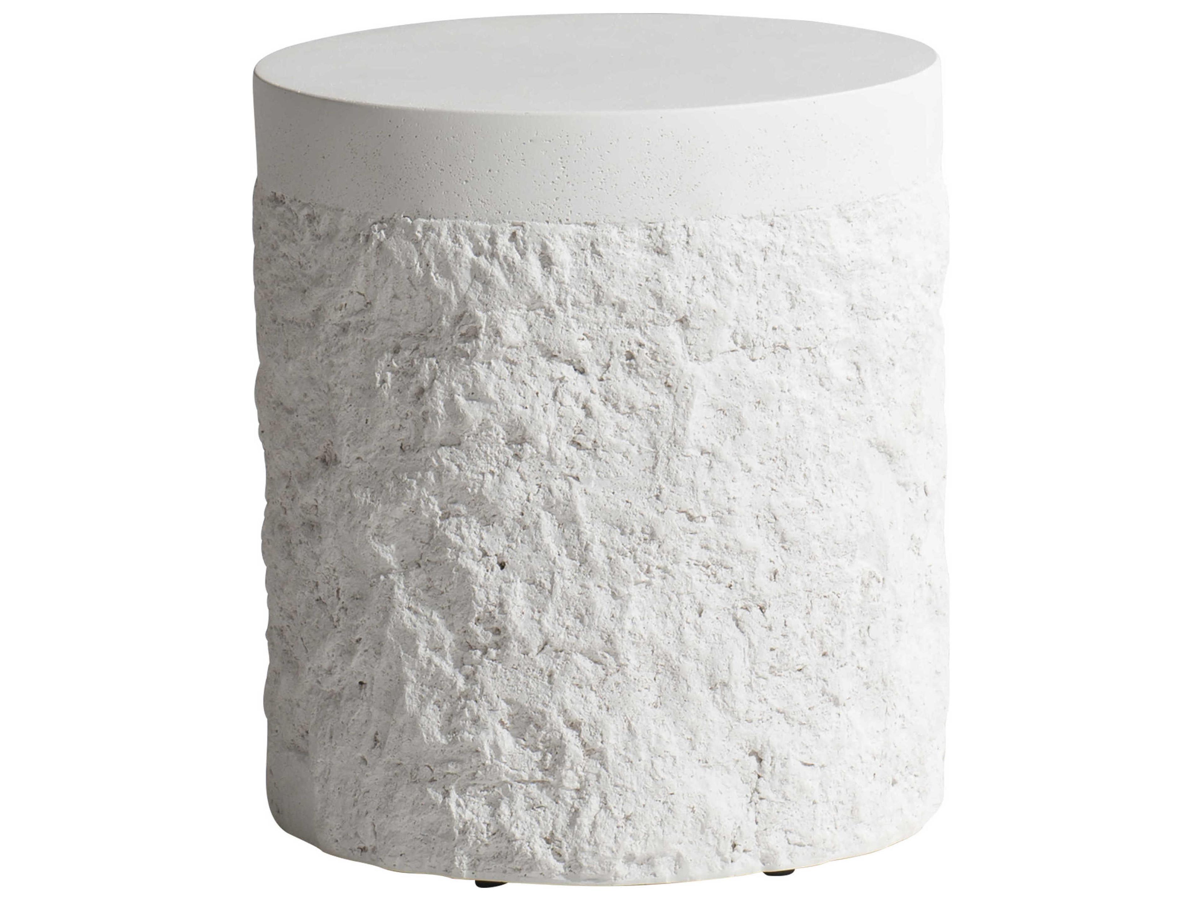 Stone Round Outdoor Patio End Table