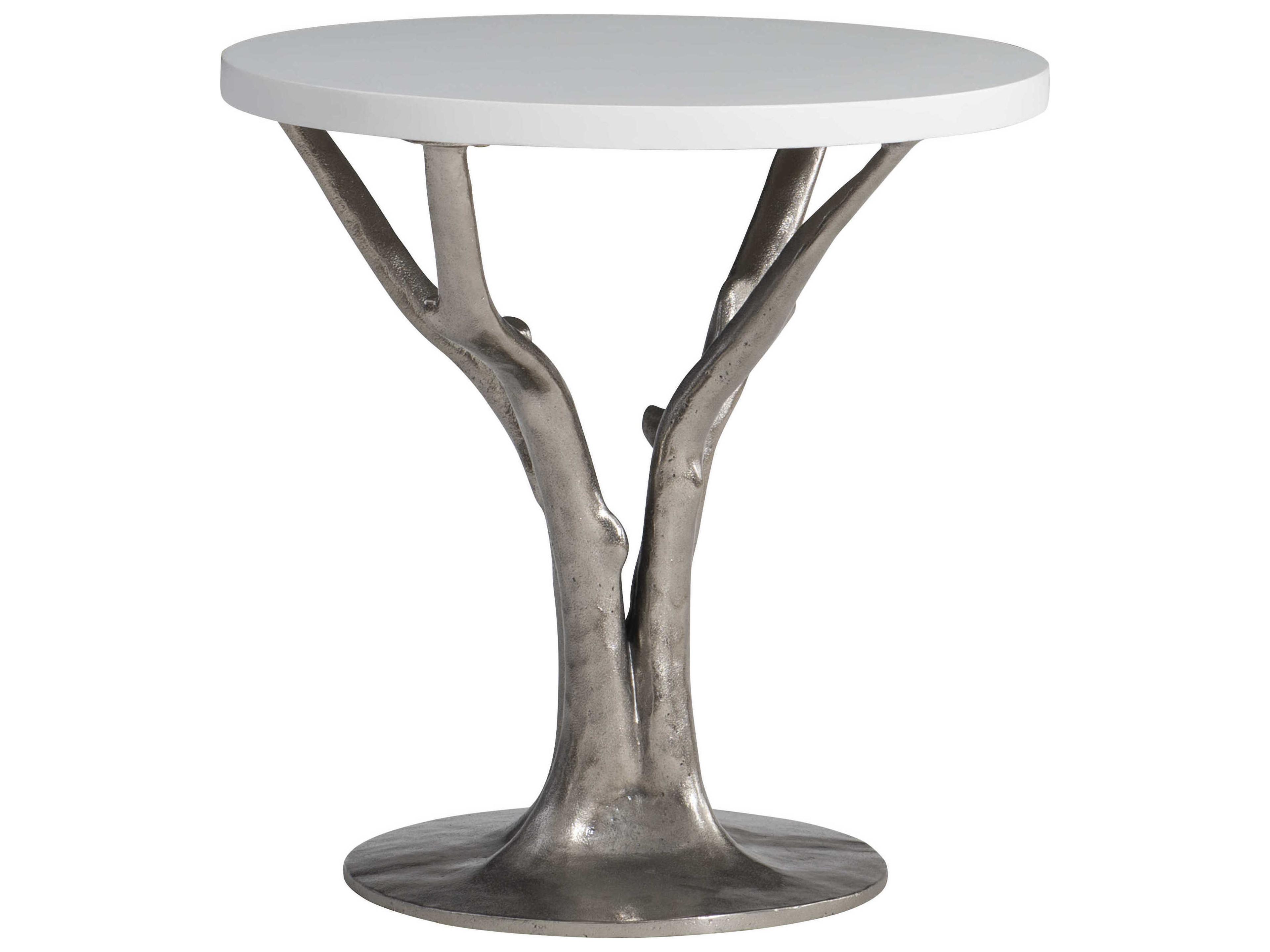 Cyprus Outdoor Side Table Bone Concrete Faux Bois
