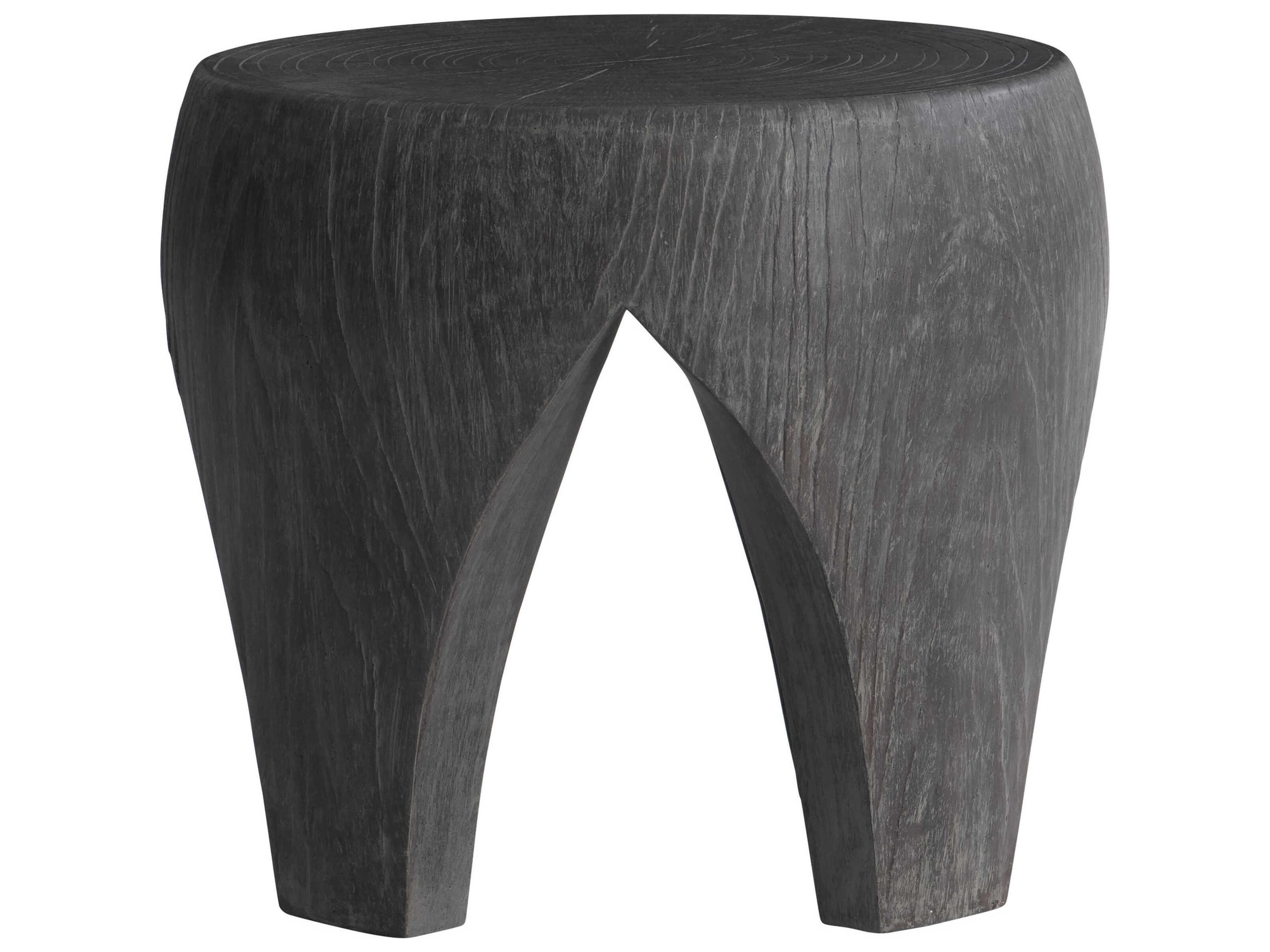 Bernhardt Exteriors Neptune Dark Ash Wood Round Patio End Table
