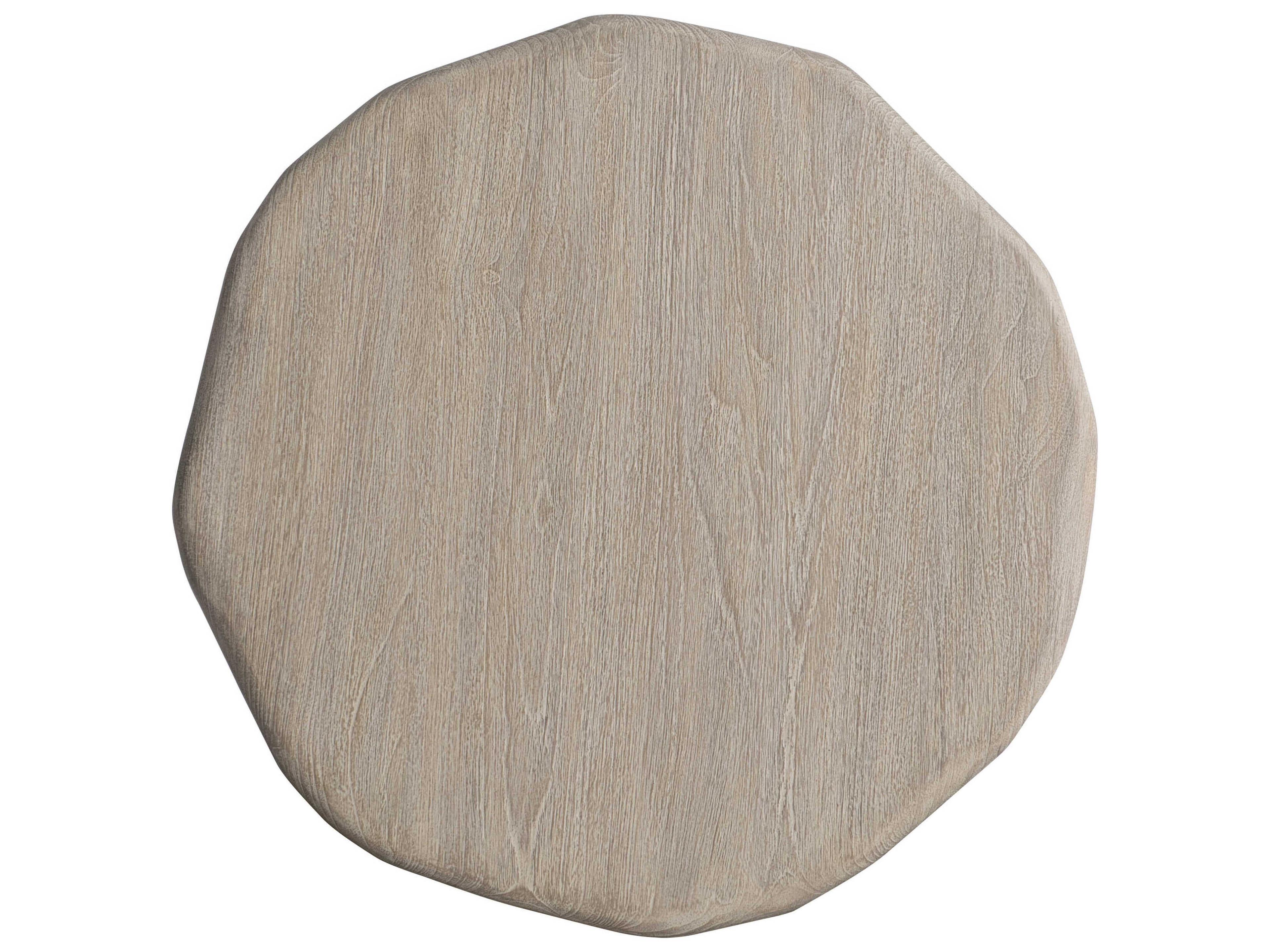 Bernhardt Exteriors Tonga Sea Oat Wood Round Outdoor End Table