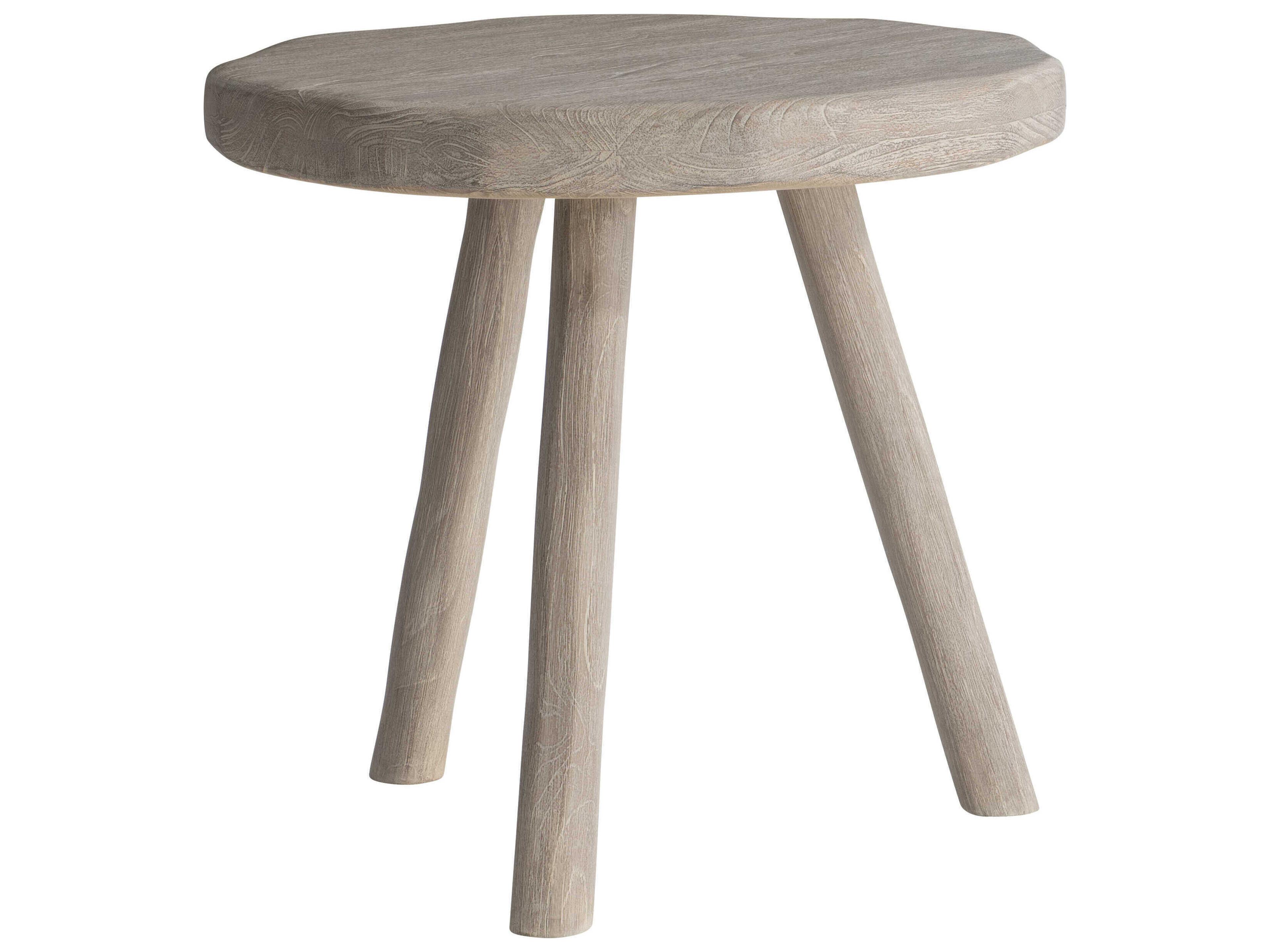 Bernhardt Exteriors Tonga Sea Oat Wood Round Outdoor End Table