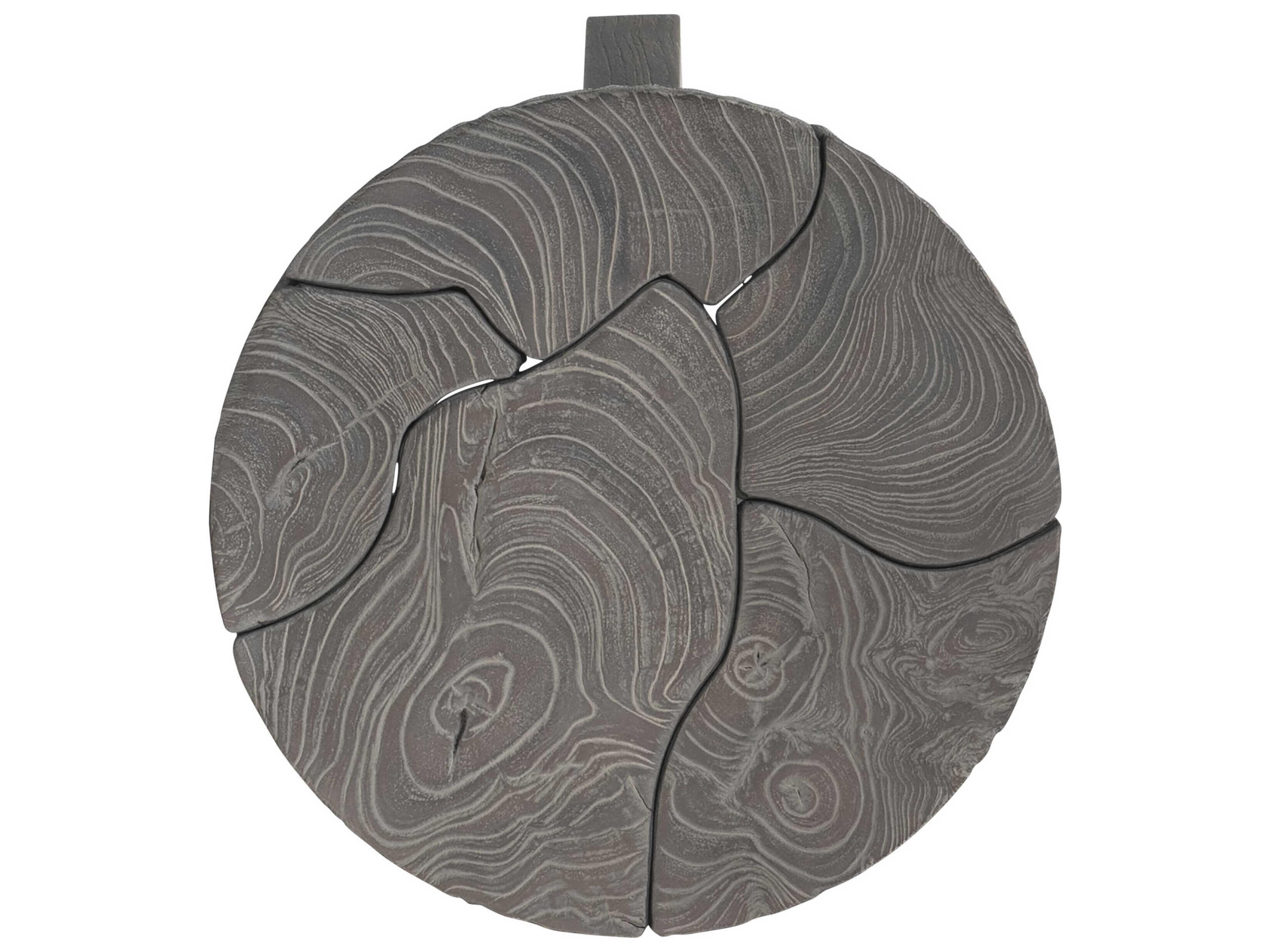 Bernhardt Exteriors Kaya Smoked Truffle Wood Round Patio End Table