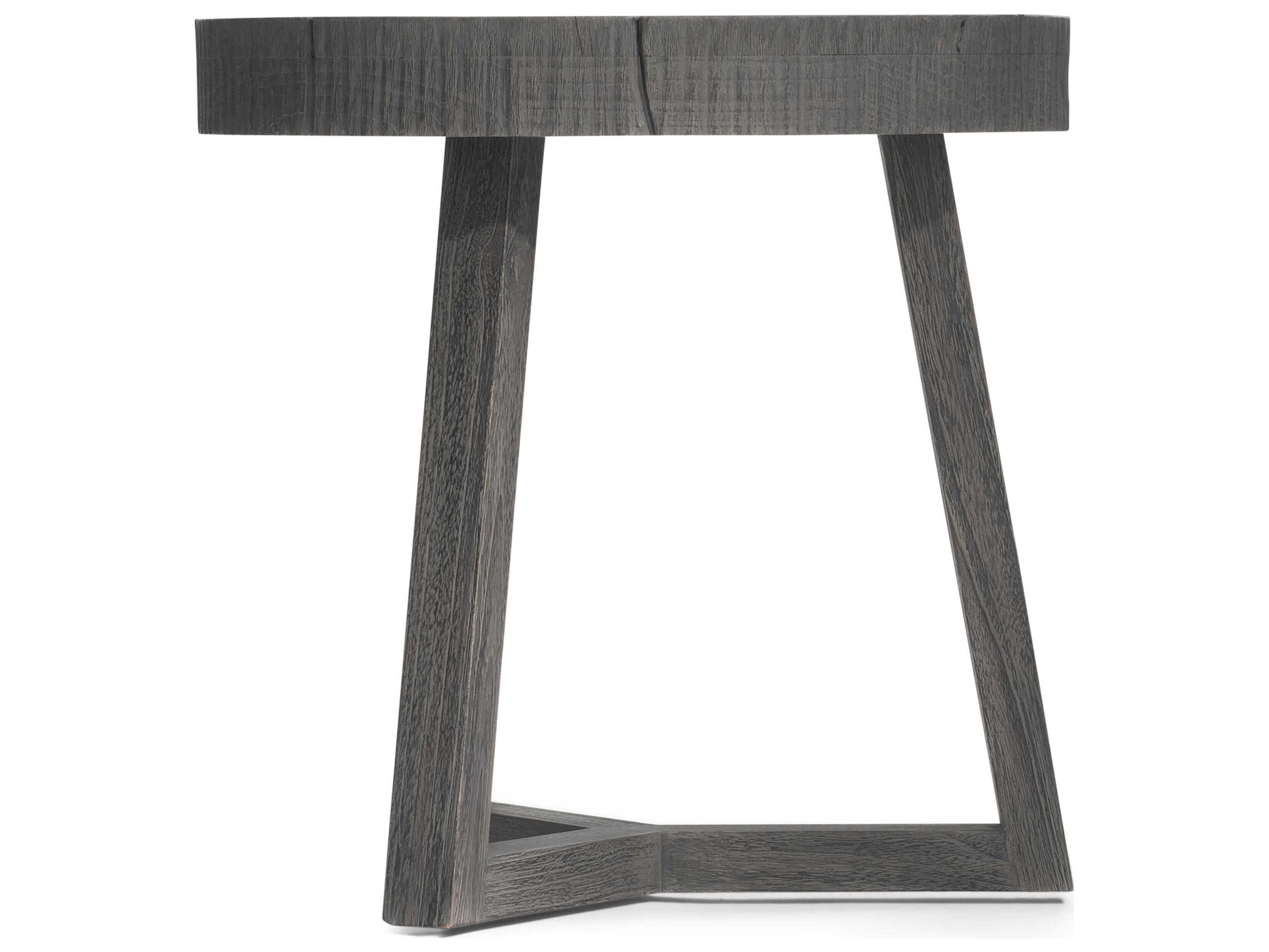Bernhardt Exteriors Kaya Smoked Truffle Wood Round Outdoor End Table
