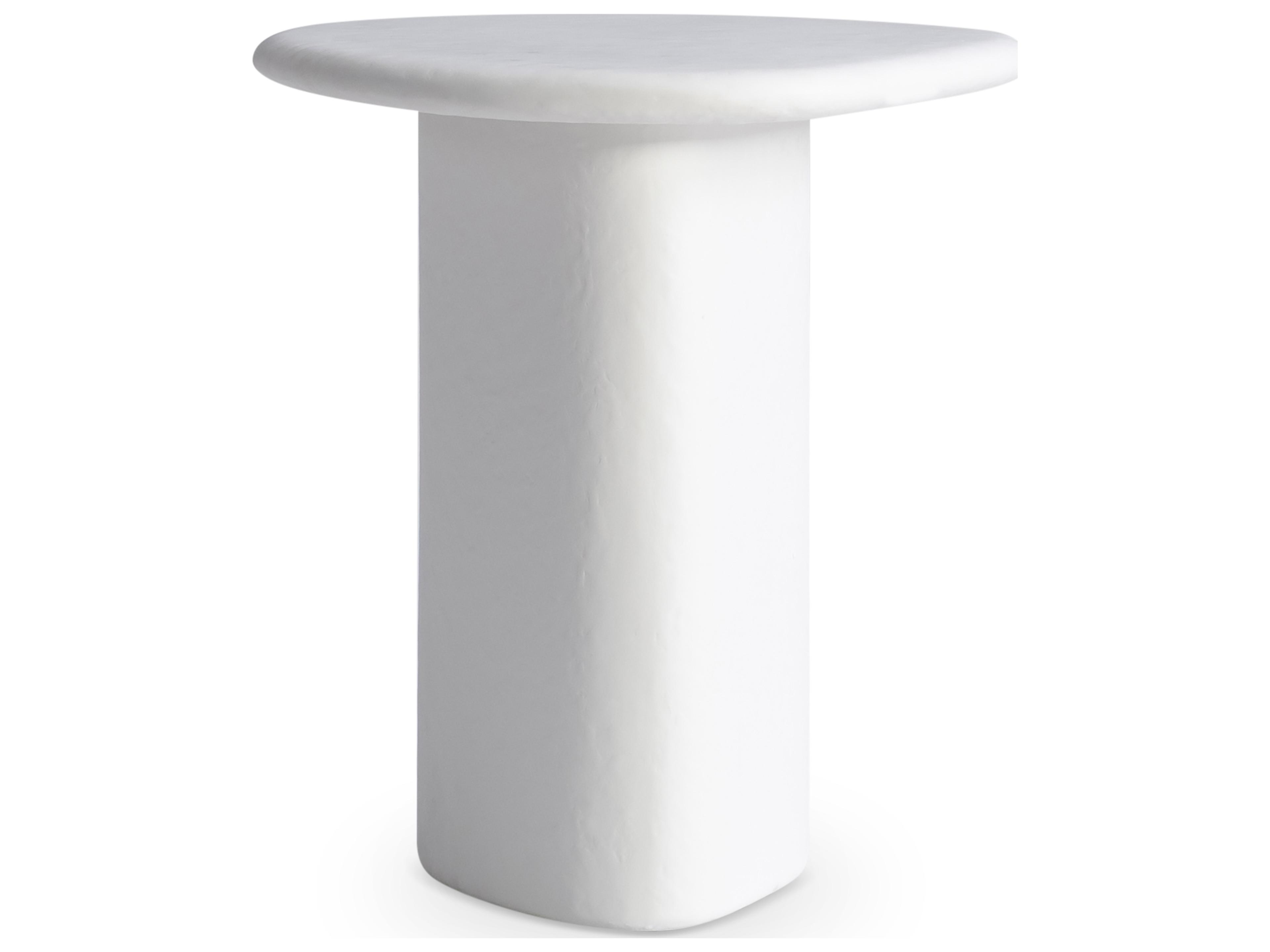Fresco White Concrete End Table
