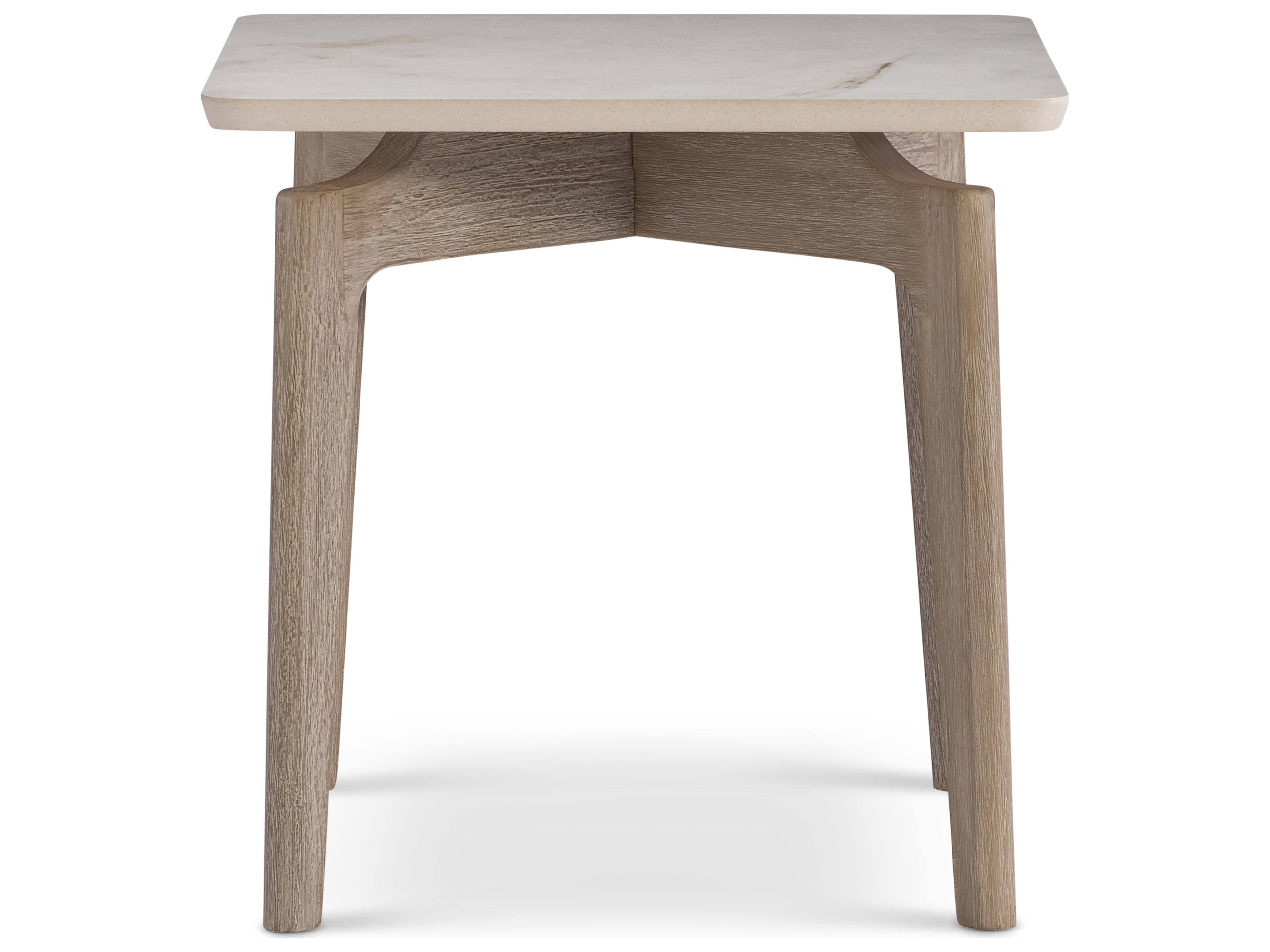 Aurora White Stone End Table