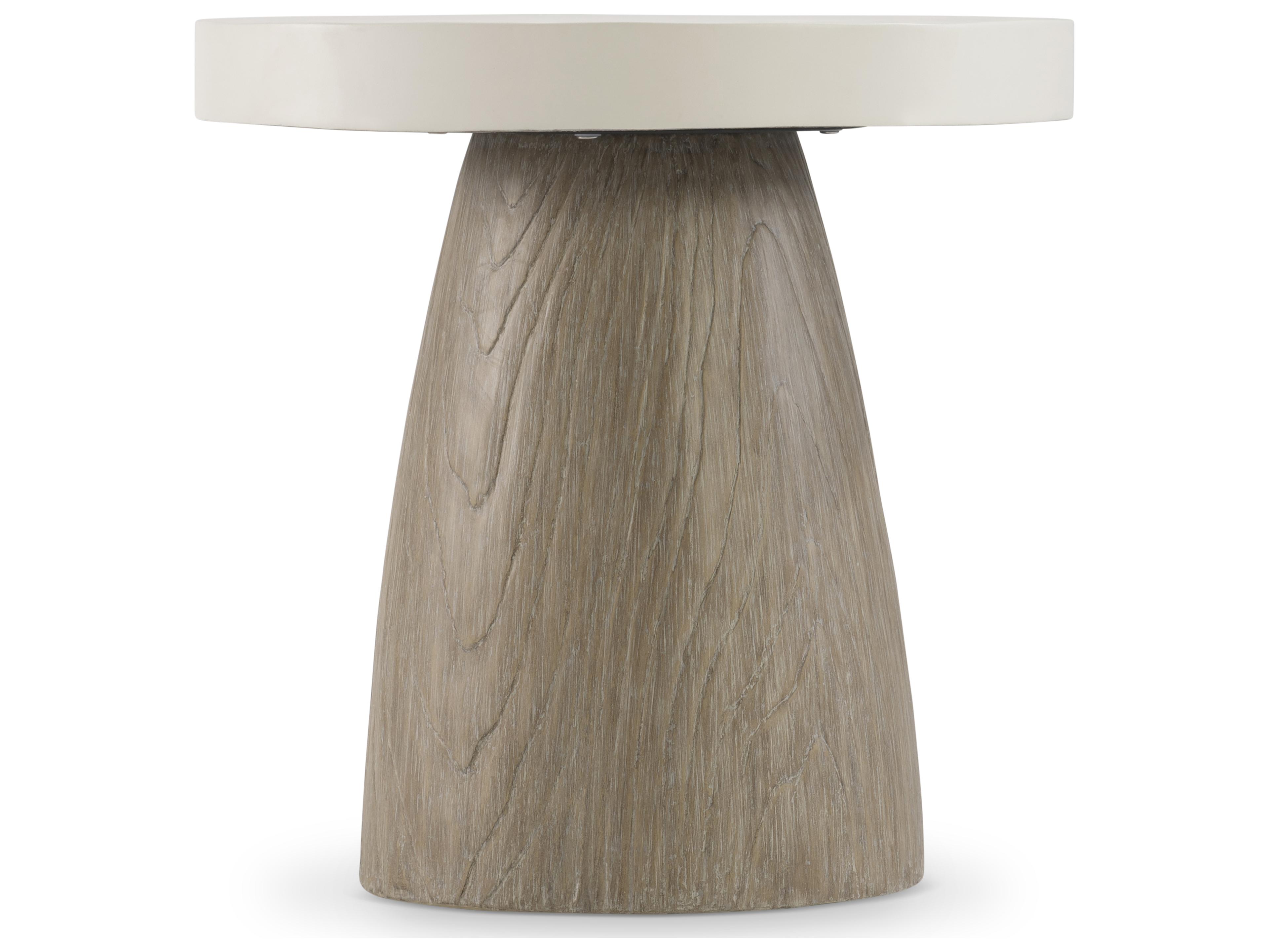 Bernhardt Exteriors Granville White Concrete Round End Table