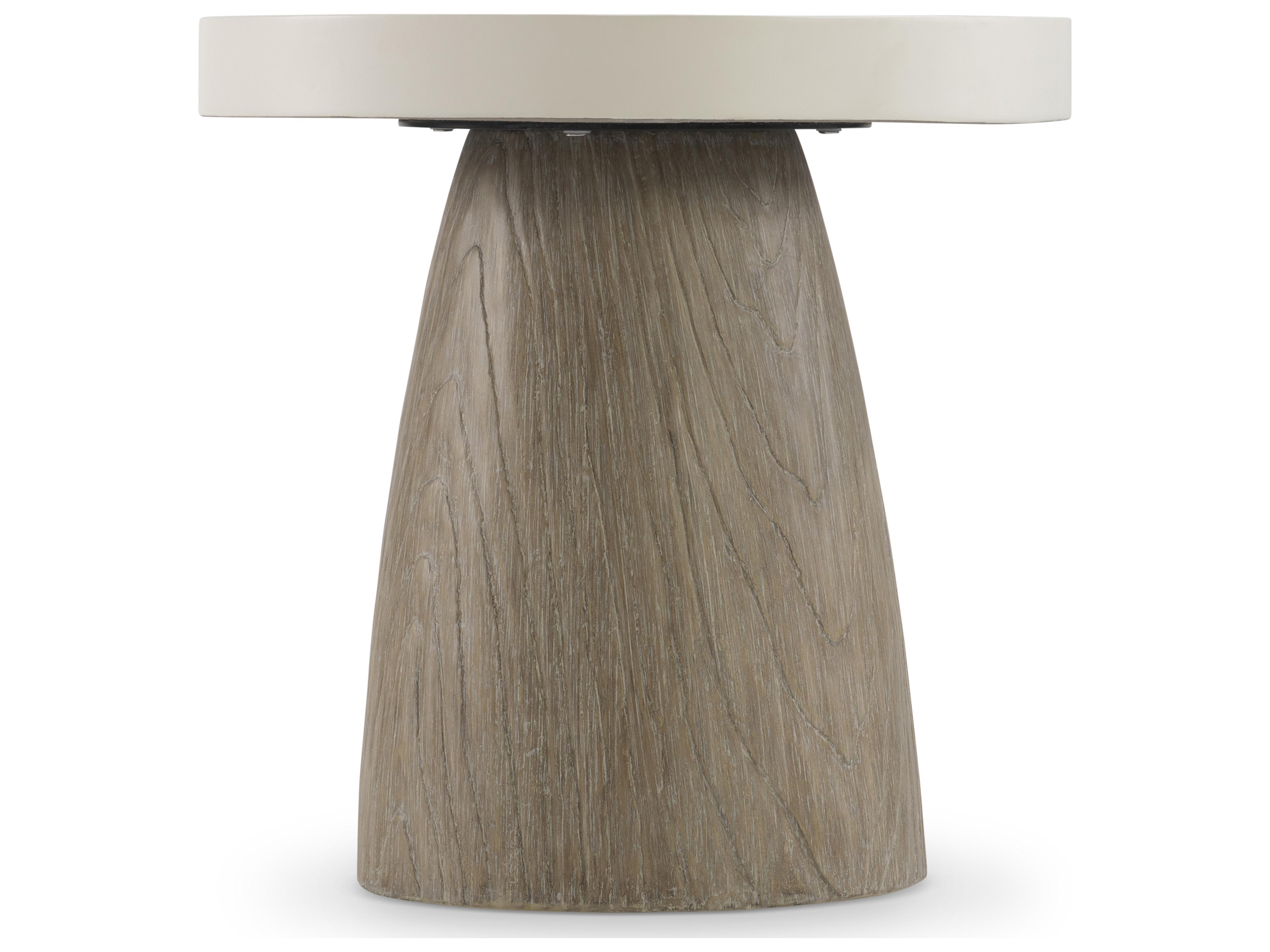 Bernhardt Exteriors Granville White Concrete Round End Table