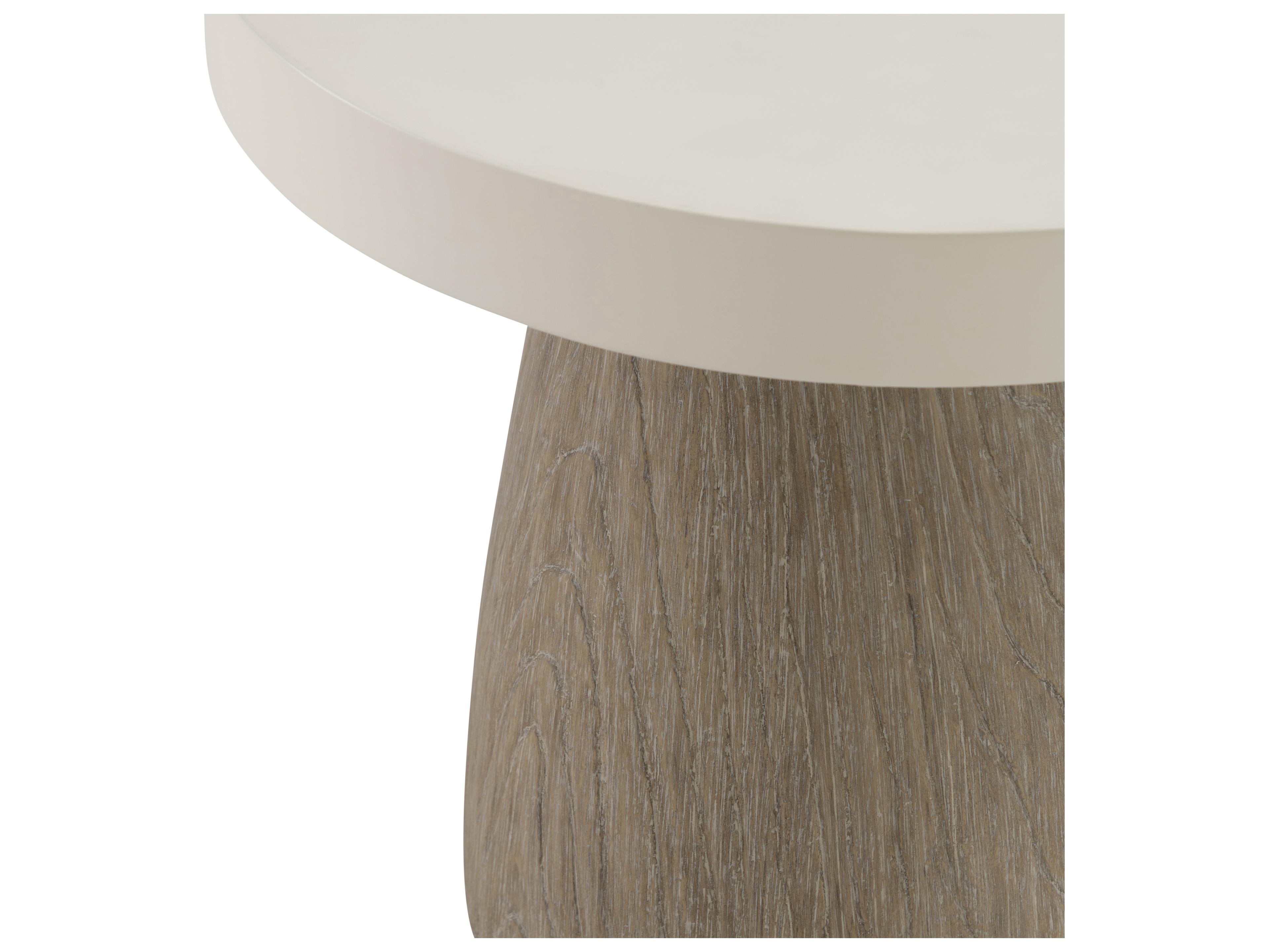 Bernhardt Exteriors Granville White Concrete Round End Table