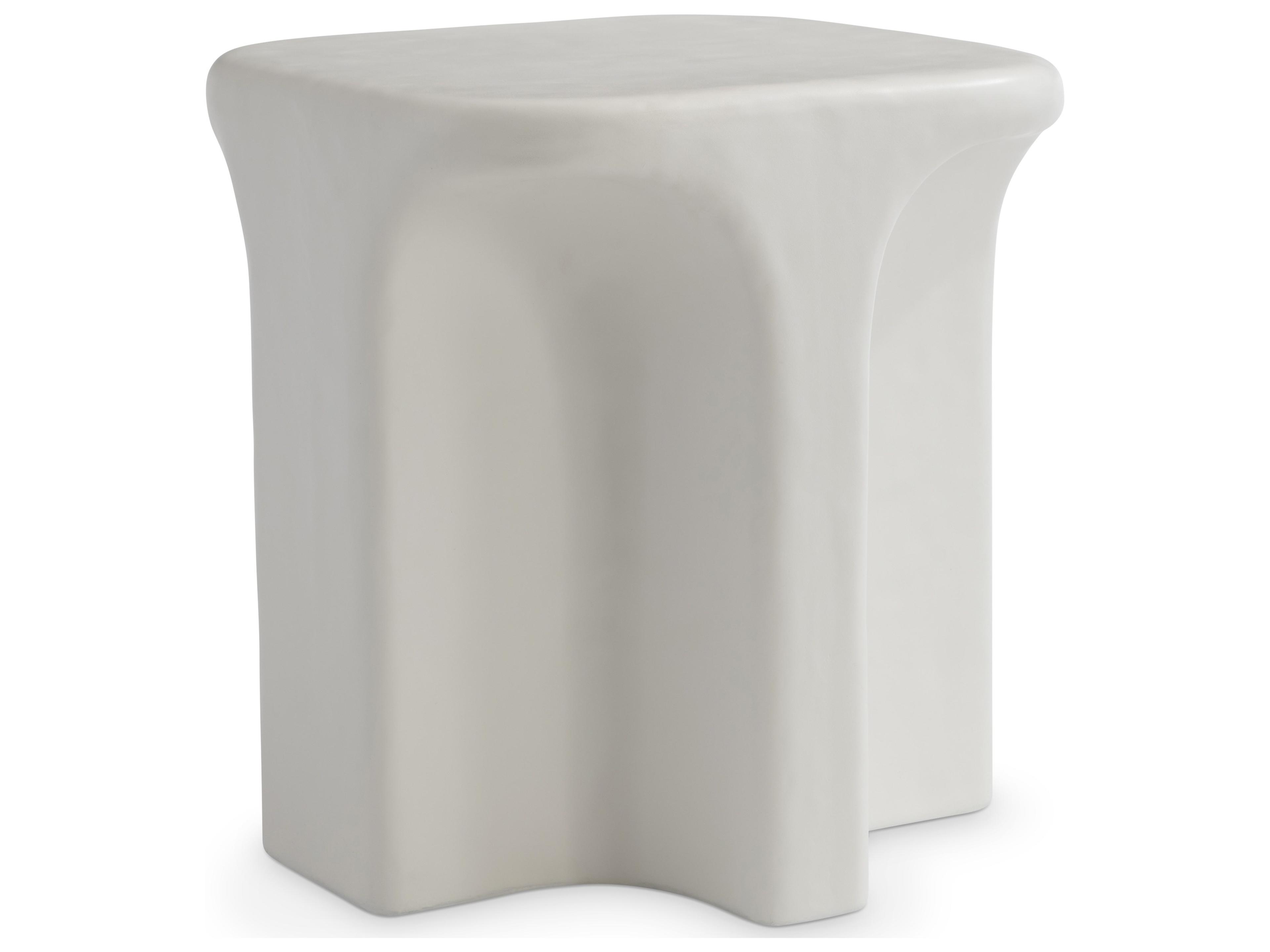 Bernhardt Exteriors White Concrete Square End Table