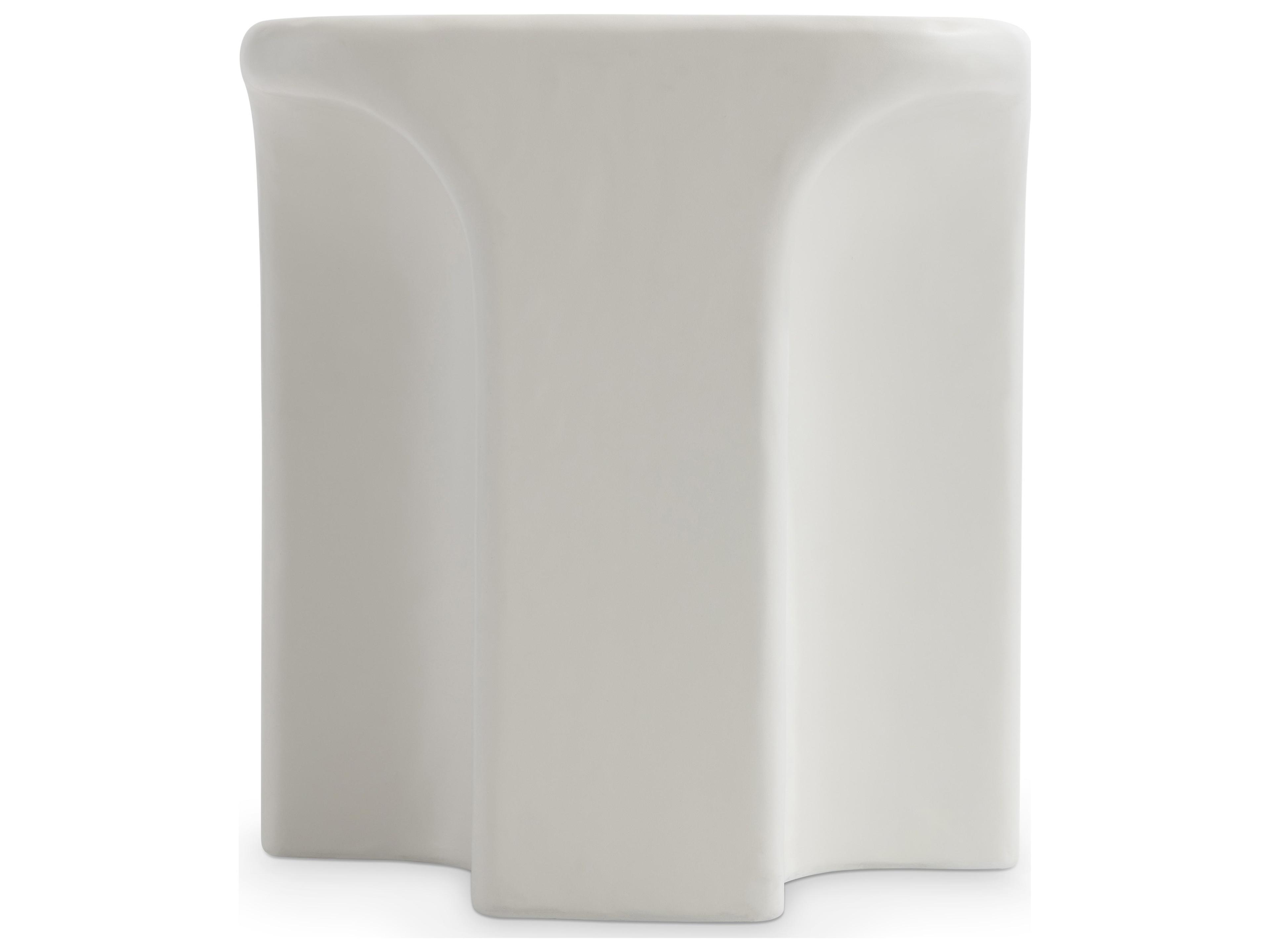 Bernhardt Exteriors White Concrete Square End Table