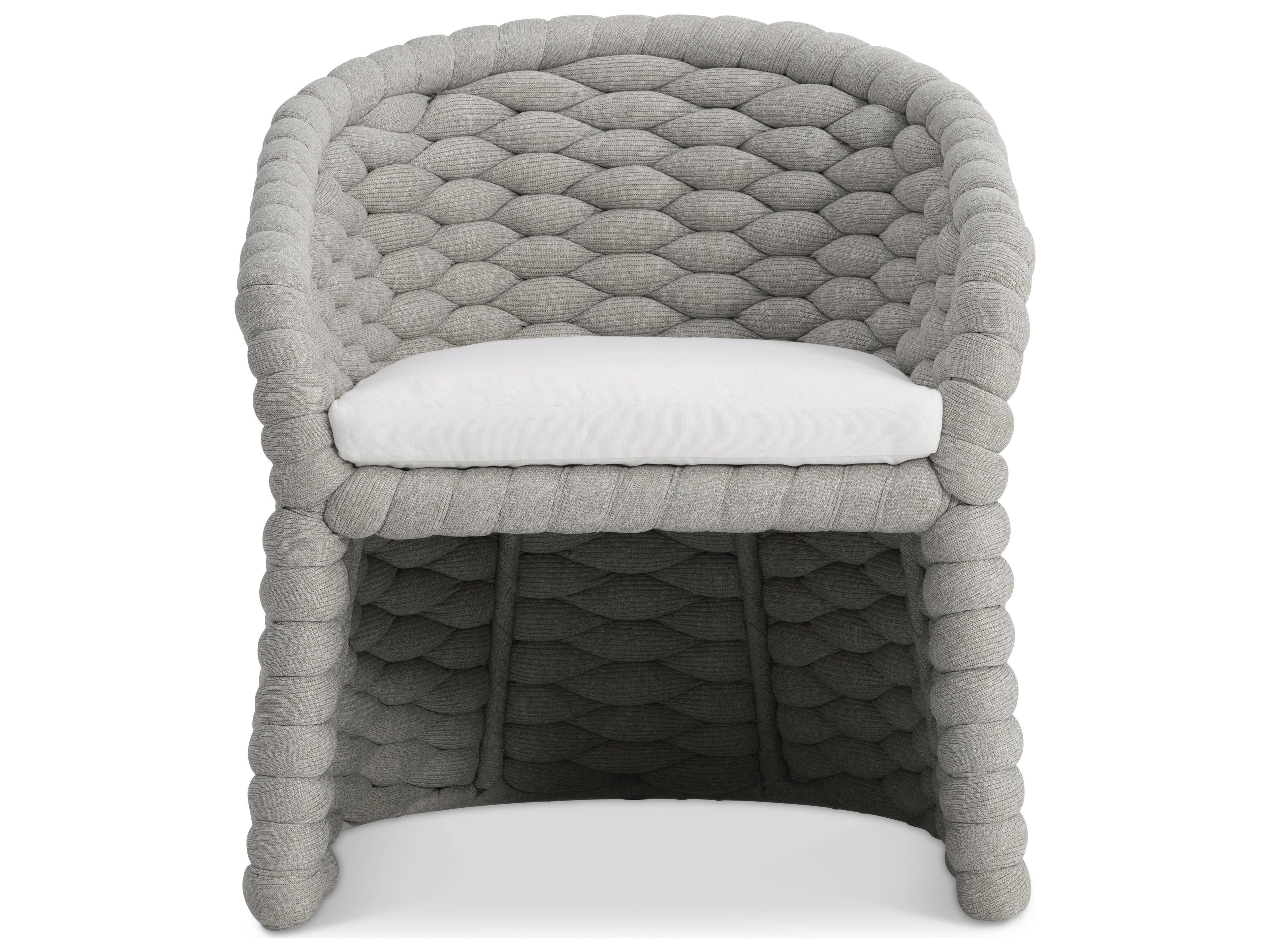 Bernhardt Exteriors Grey Aluminum Cushion Lounge Chair