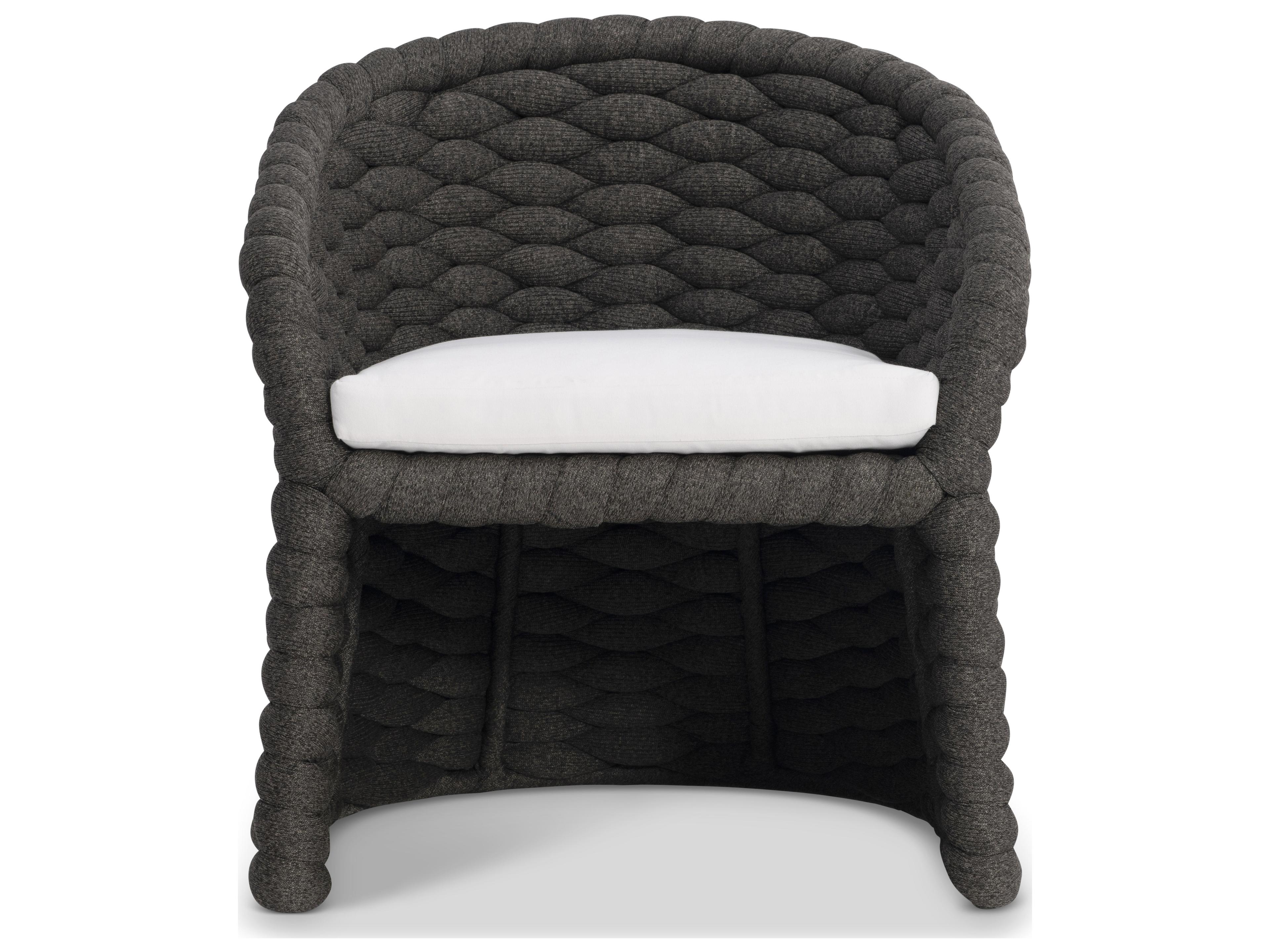 Bernhardt Exteriors Charcoal Aluminum Cushion Lounge Chair