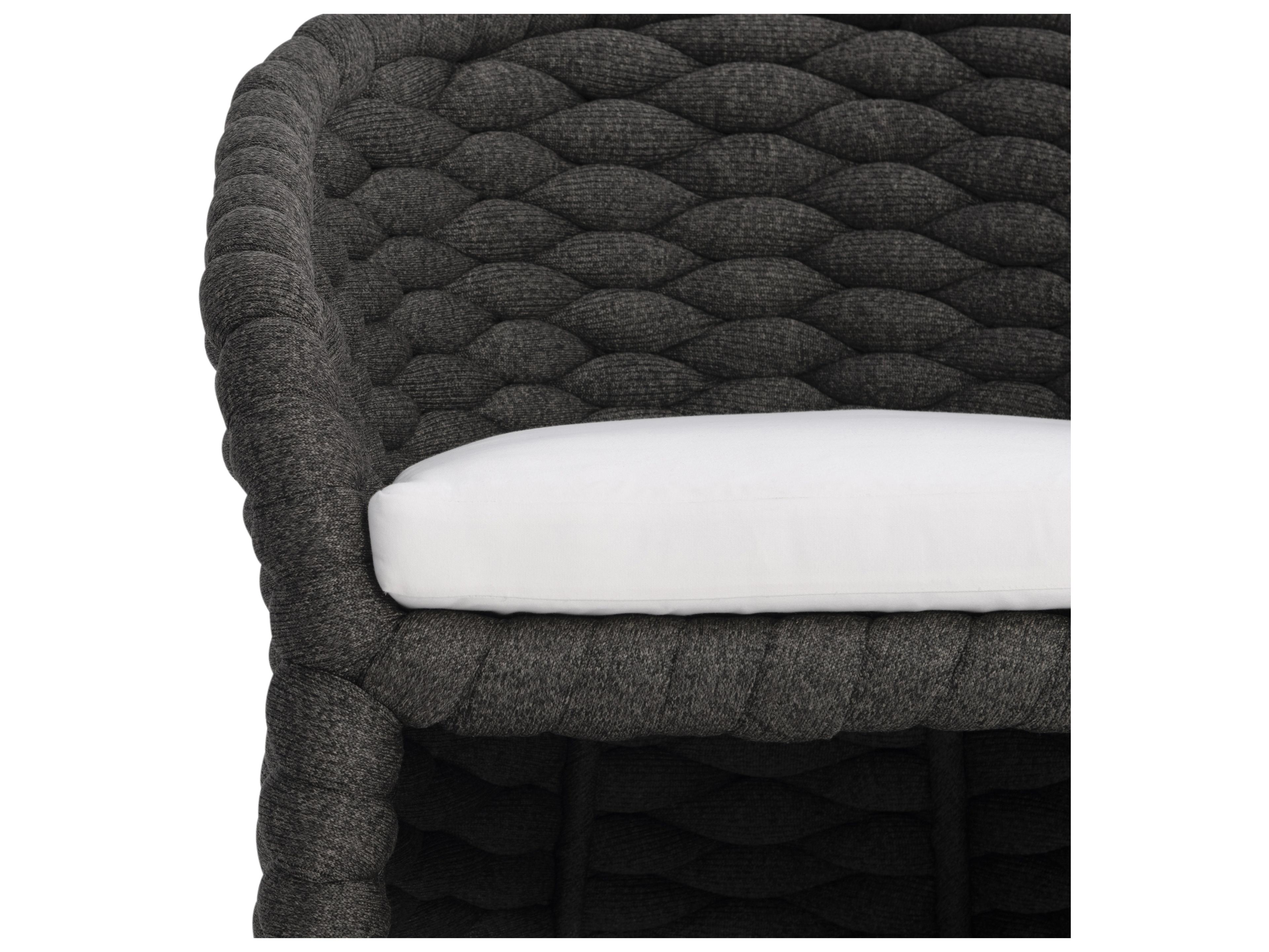 Bernhardt Exteriors Charcoal Aluminum Cushion Lounge Chair