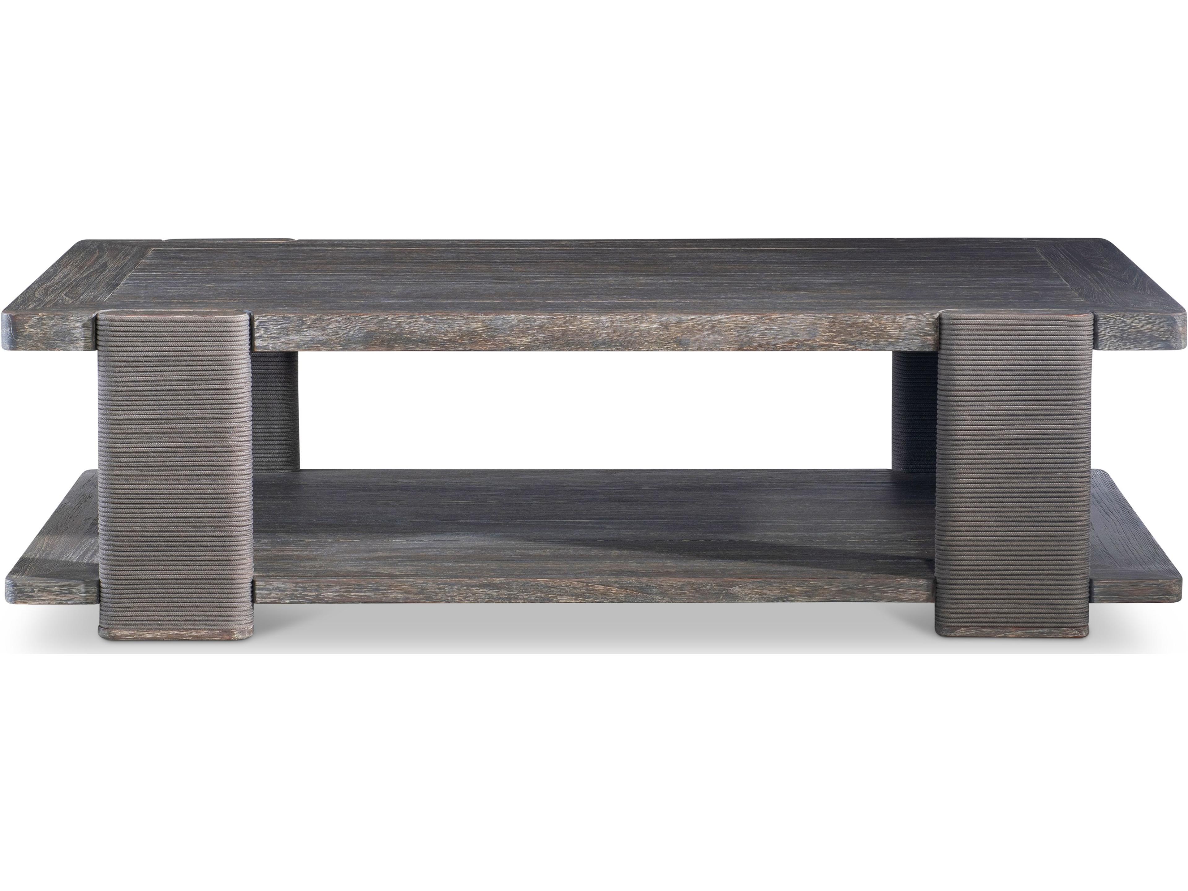 Brown Teak Rectangular Coffee Table