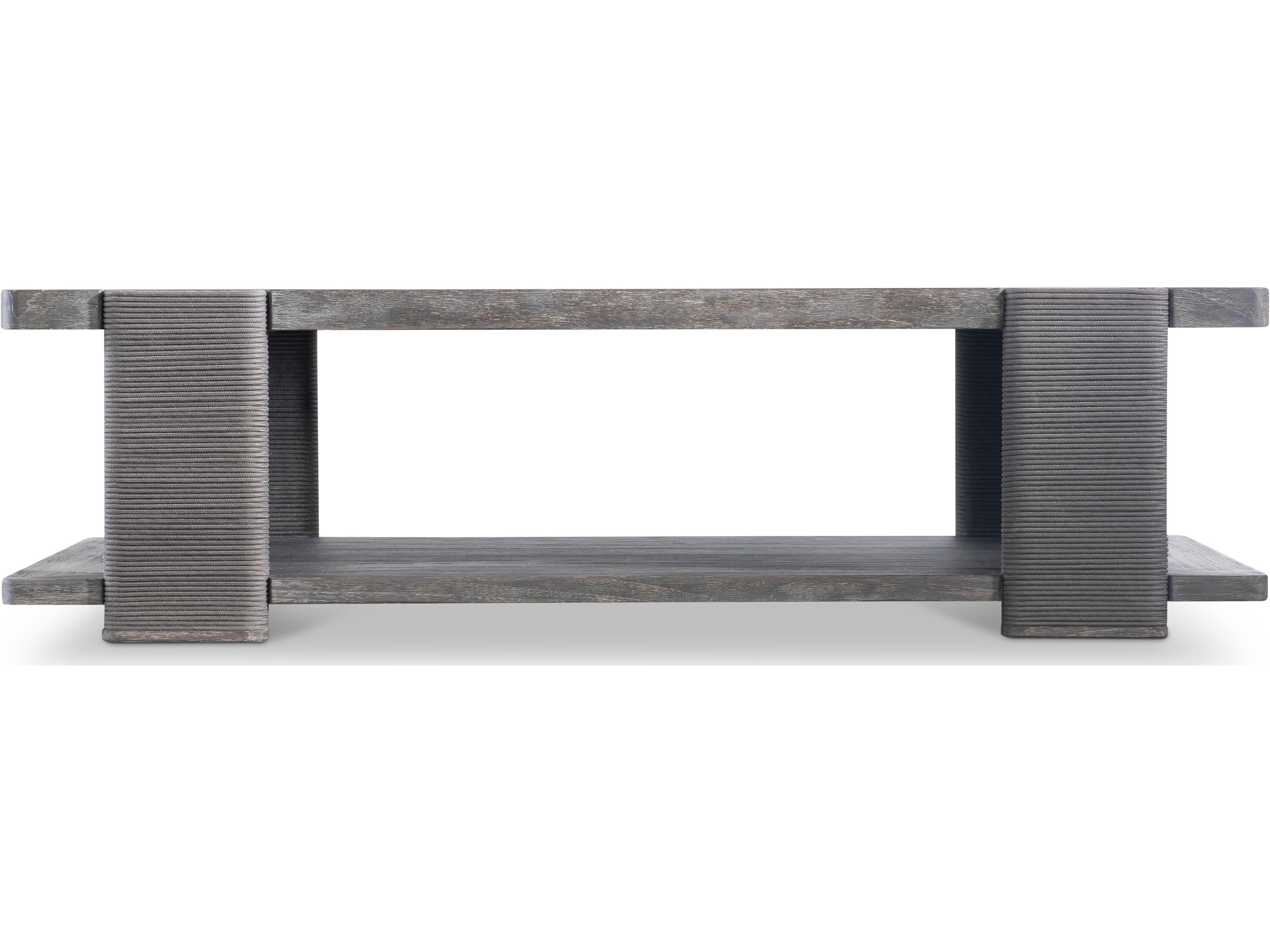 Bernhardt Exteriors Brown Teak Rectangular Coffee Table