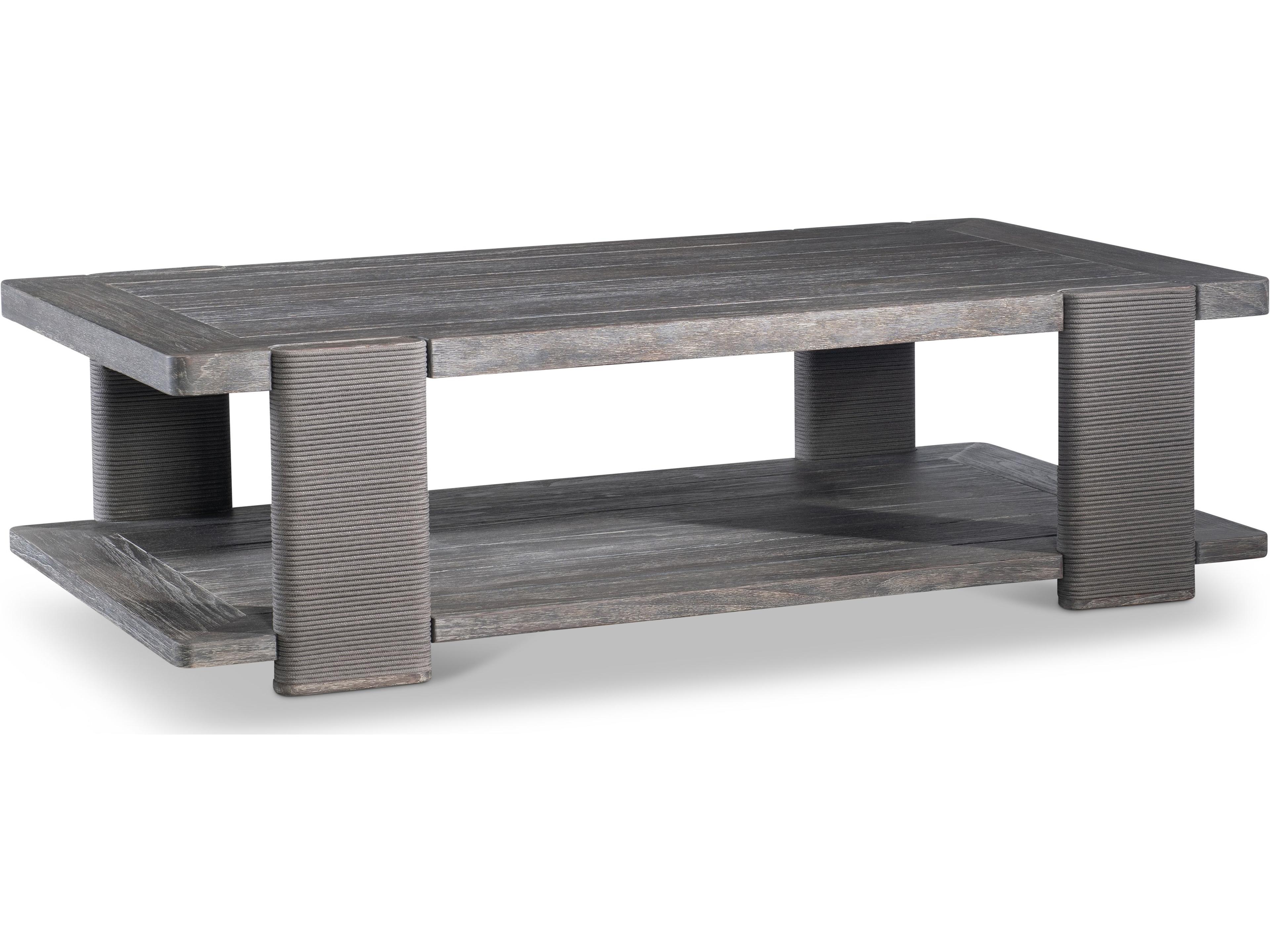 Bernhardt Exteriors Brown Teak Rectangular Coffee Table