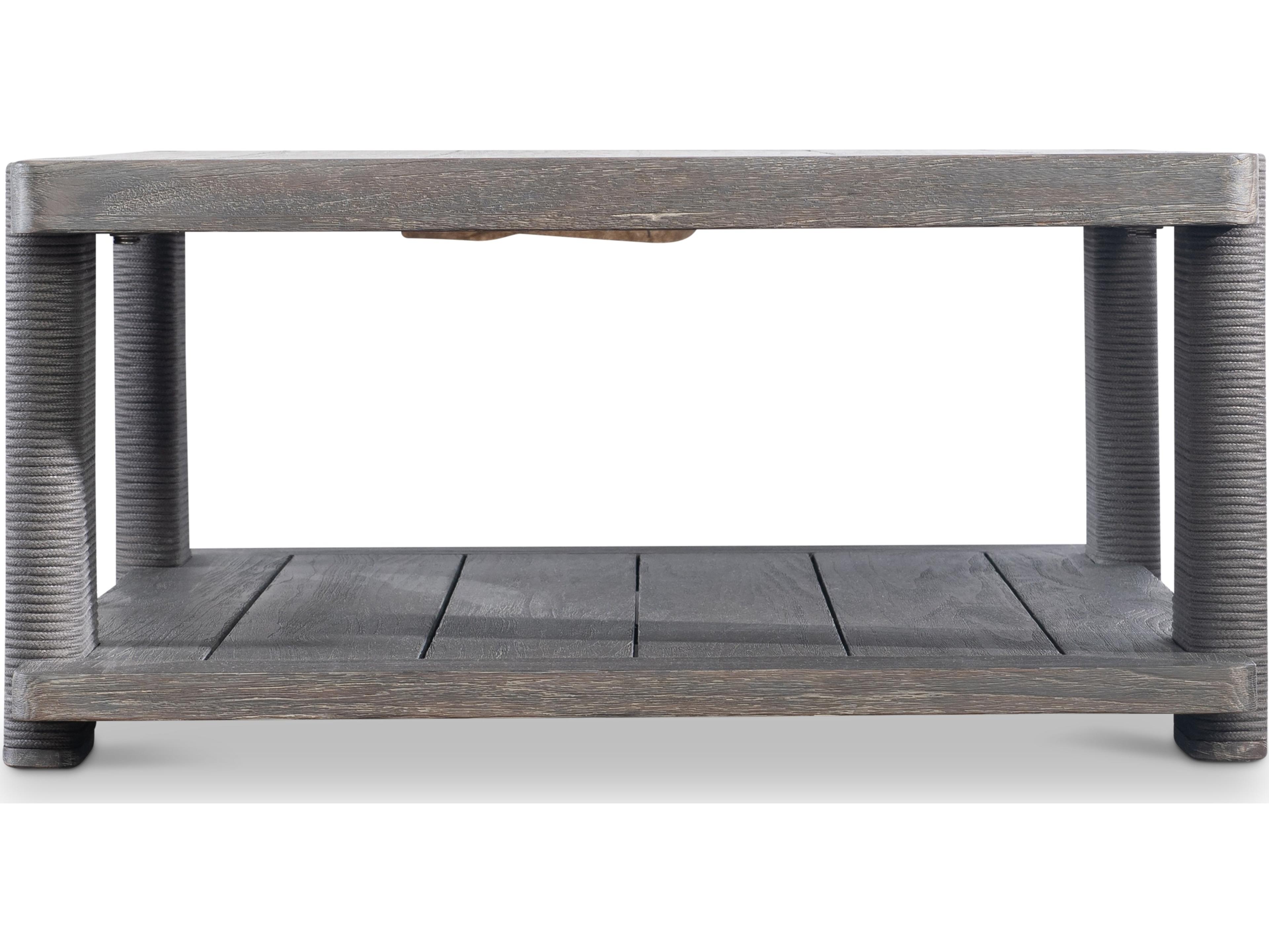 Bernhardt Exteriors Brown Teak Rectangular Coffee Table