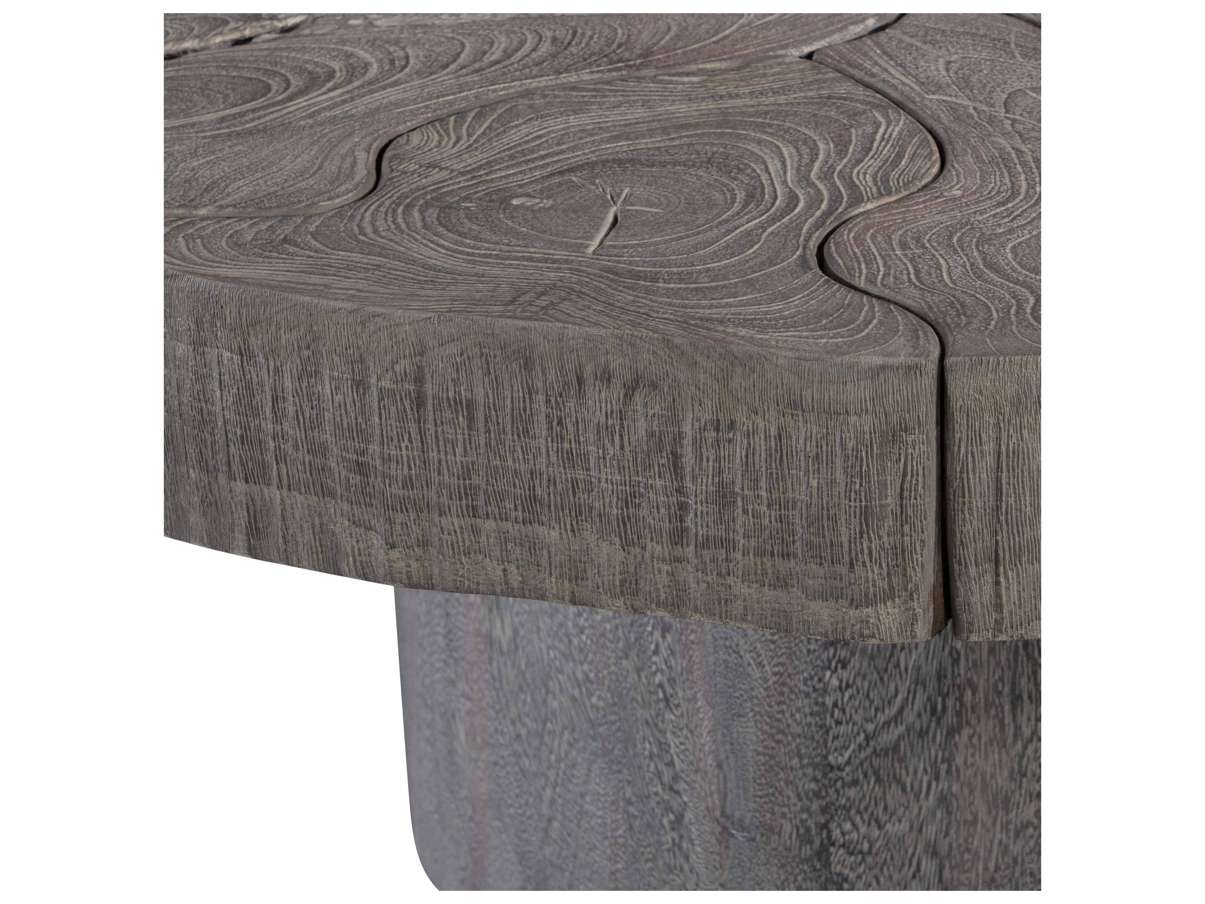 Bernhardt Exteriors Brown Teak Round Coffee Table