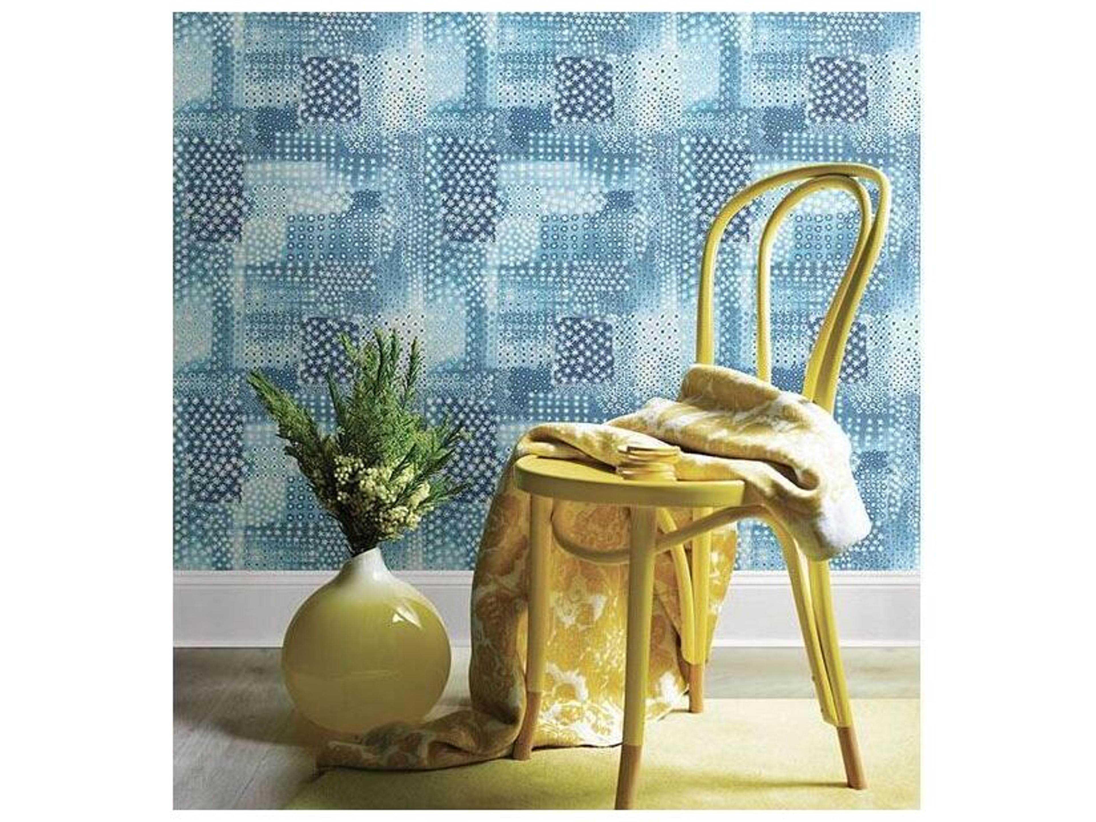 Brewster Home Fashions A-street Prints Flower Power Indigo Patchwork Wallpaper