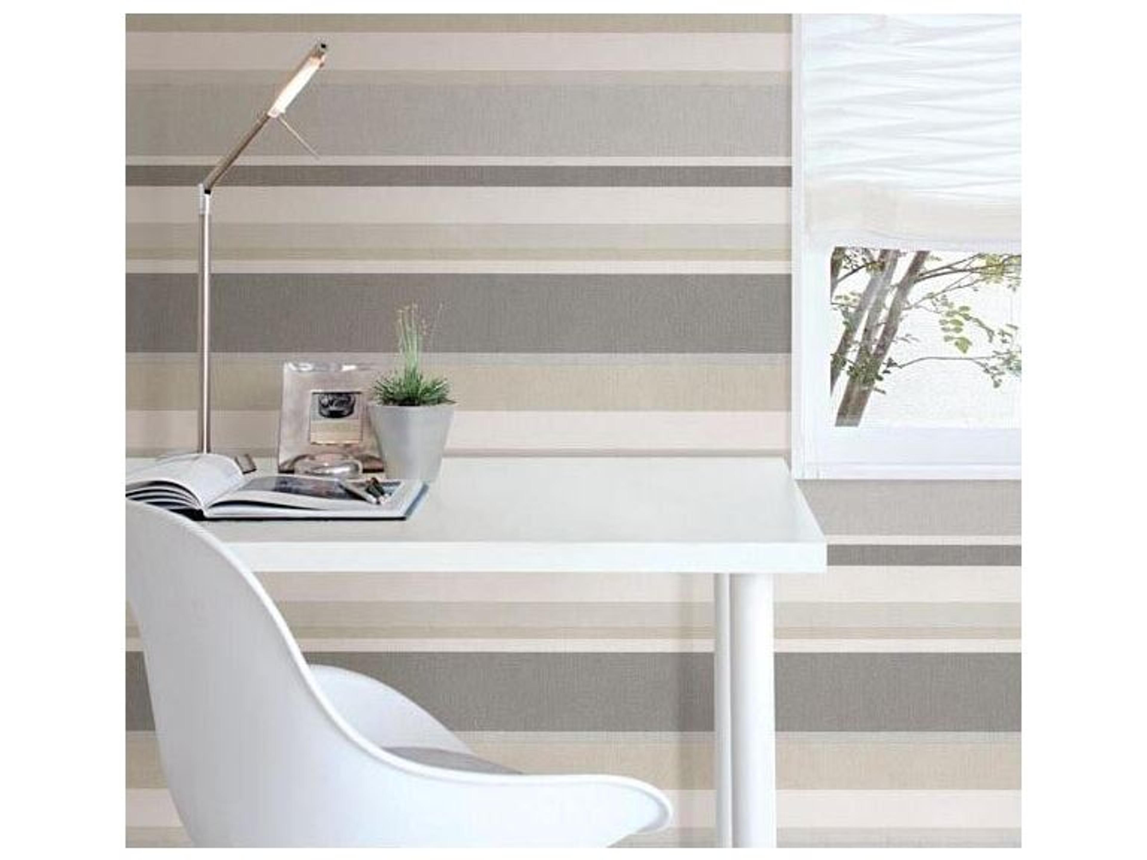 Brewster Home Fashions Beacon House Raya Beige Linen Stripe Wallpaper
