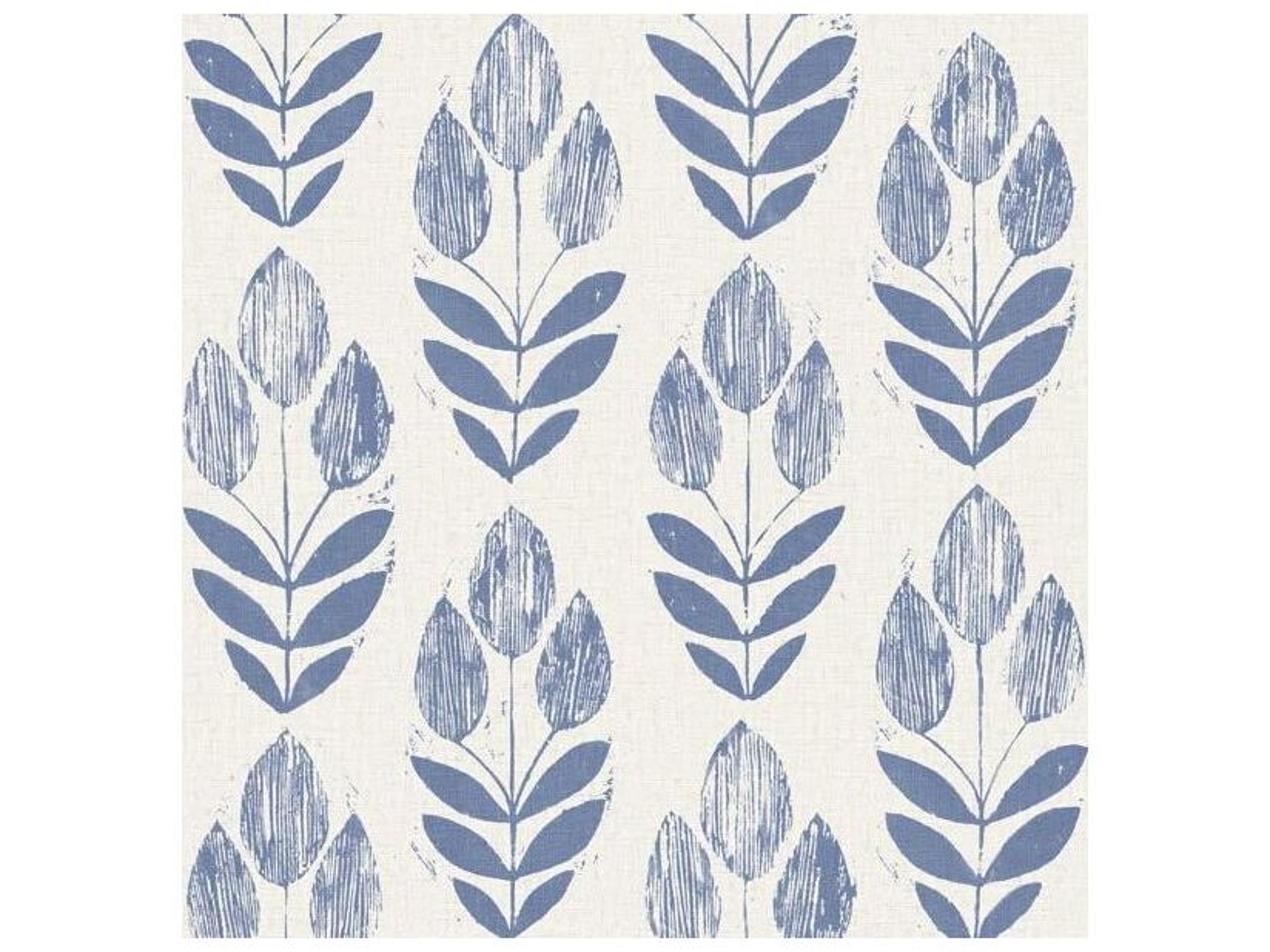 Beacon House Scandinavian Blue Block Print Tulip Wallpaper