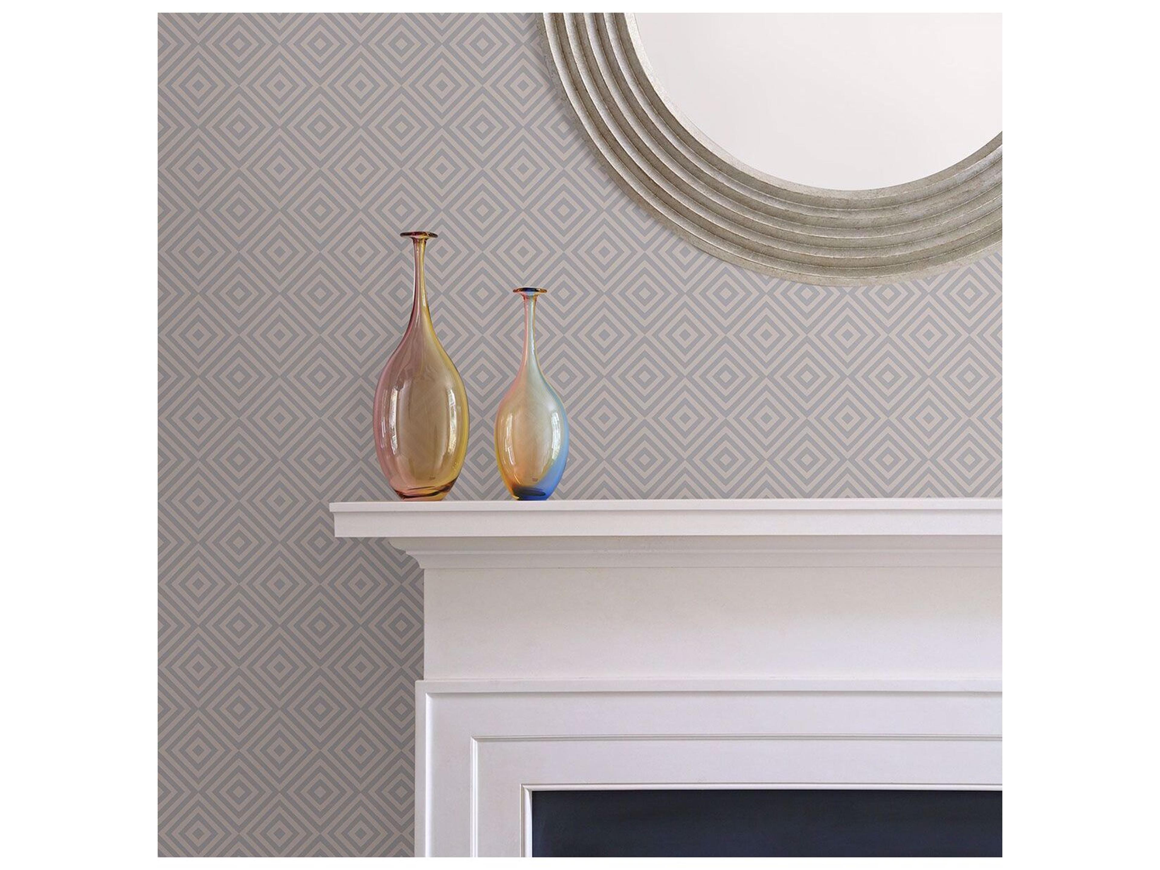 Brewster Home Fashions Beacon House Metropolitan Grey Geometric Diamond Wallpaper