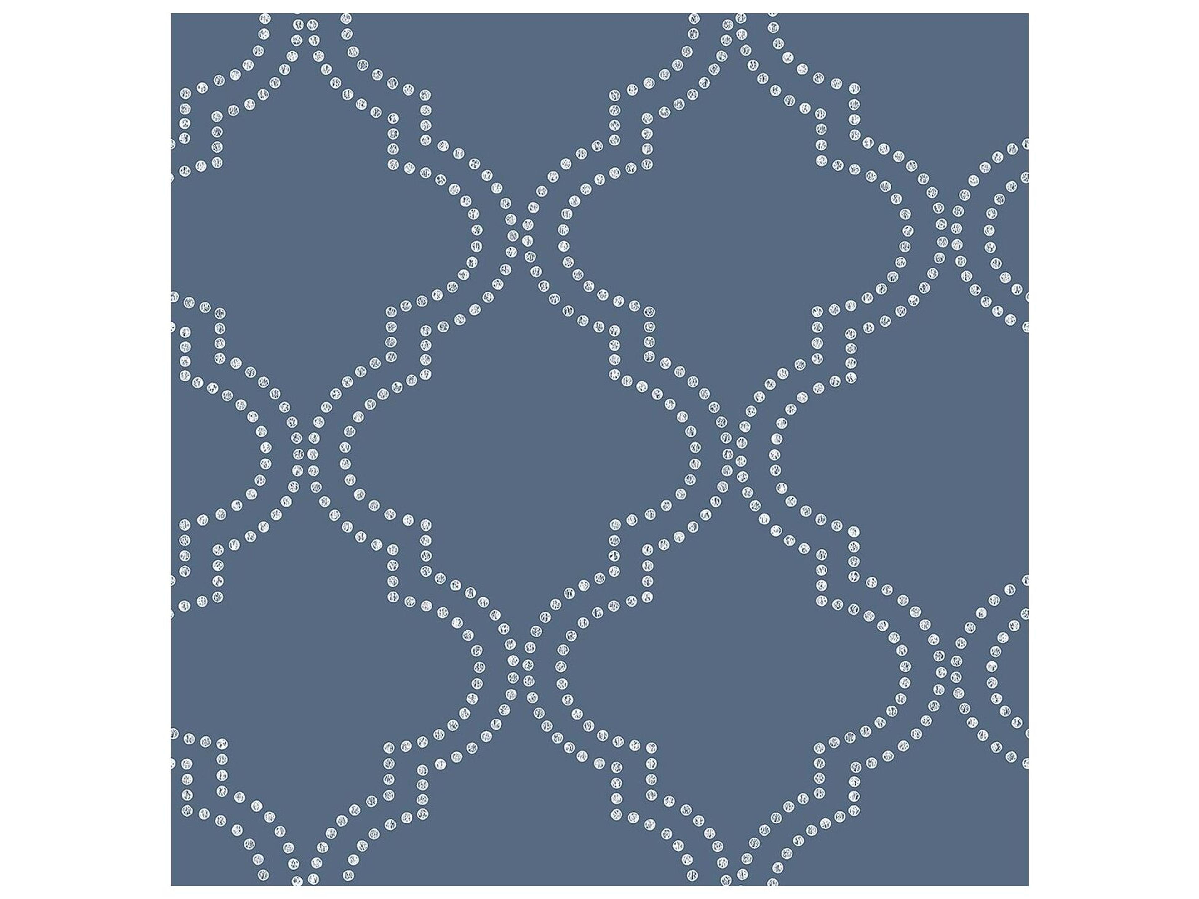 A-street Prints Tetra Blue Quatrefoil Wallpaper