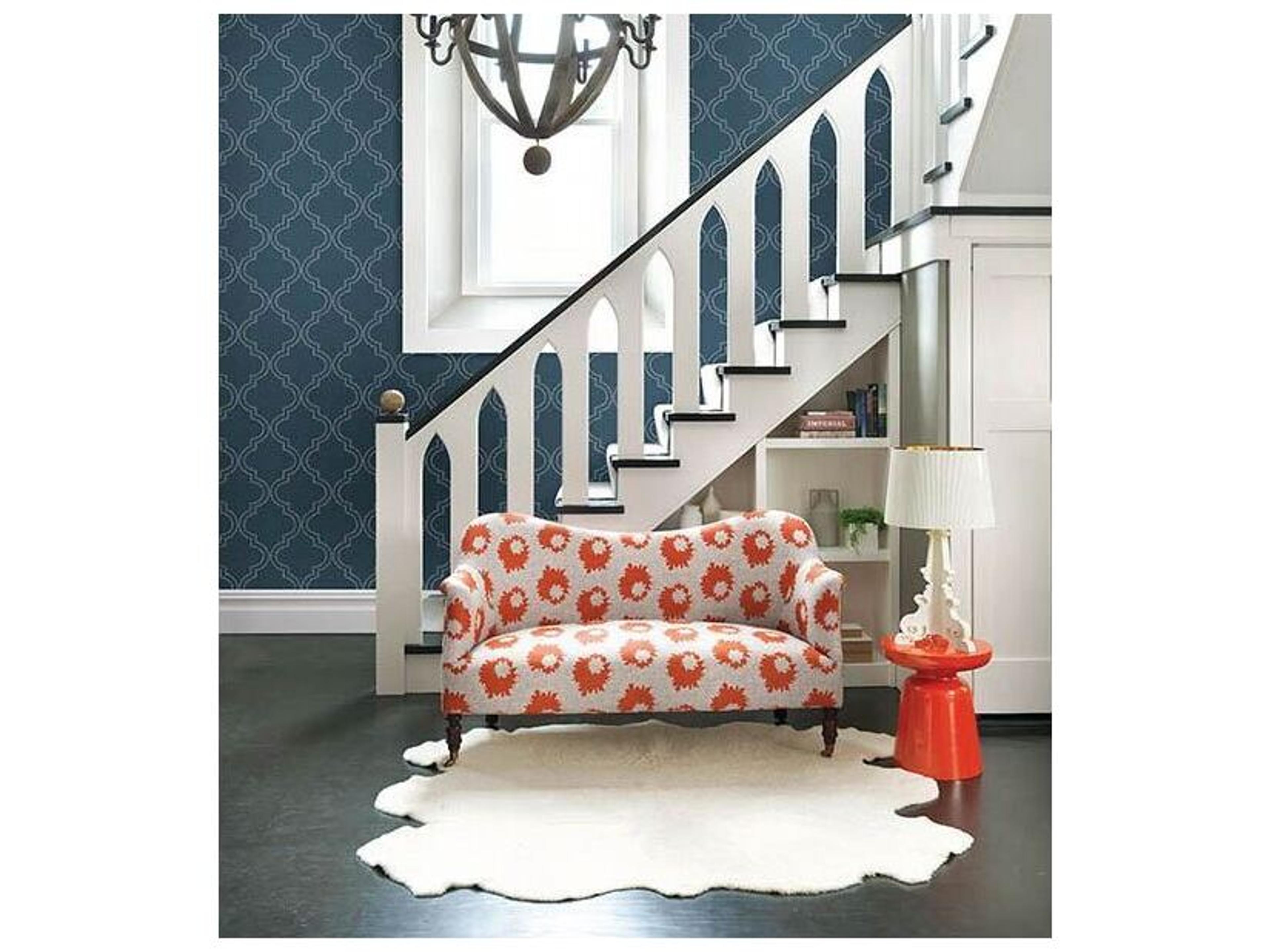 Brewster Home Fashions A-street Prints Tetra Blue Quatrefoil Wallpaper