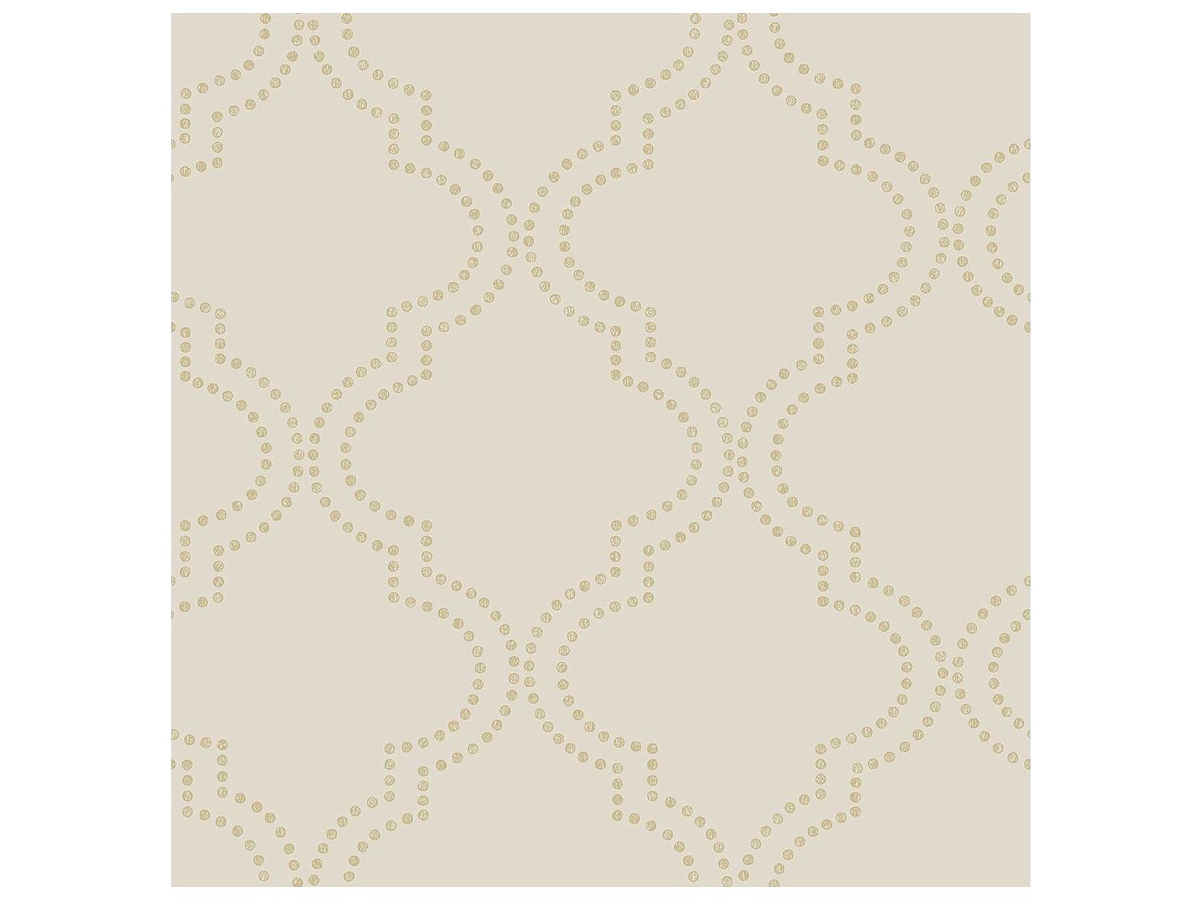 A-street Prints Tetra Beige Quatrefoil Wallpaper
