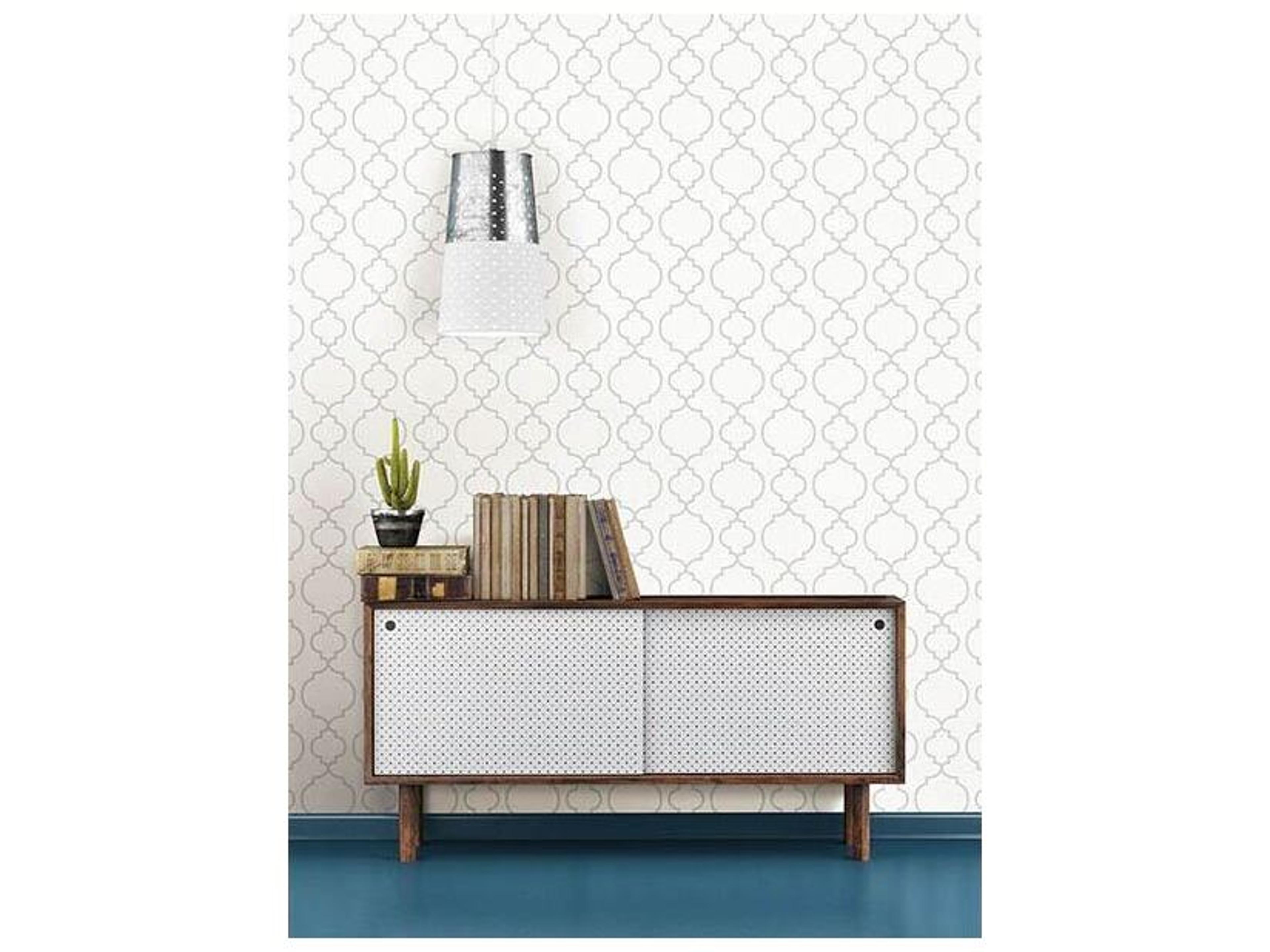 Brewster Home Fashions A-street Prints Desiree White Quatrefoil Wallpaper