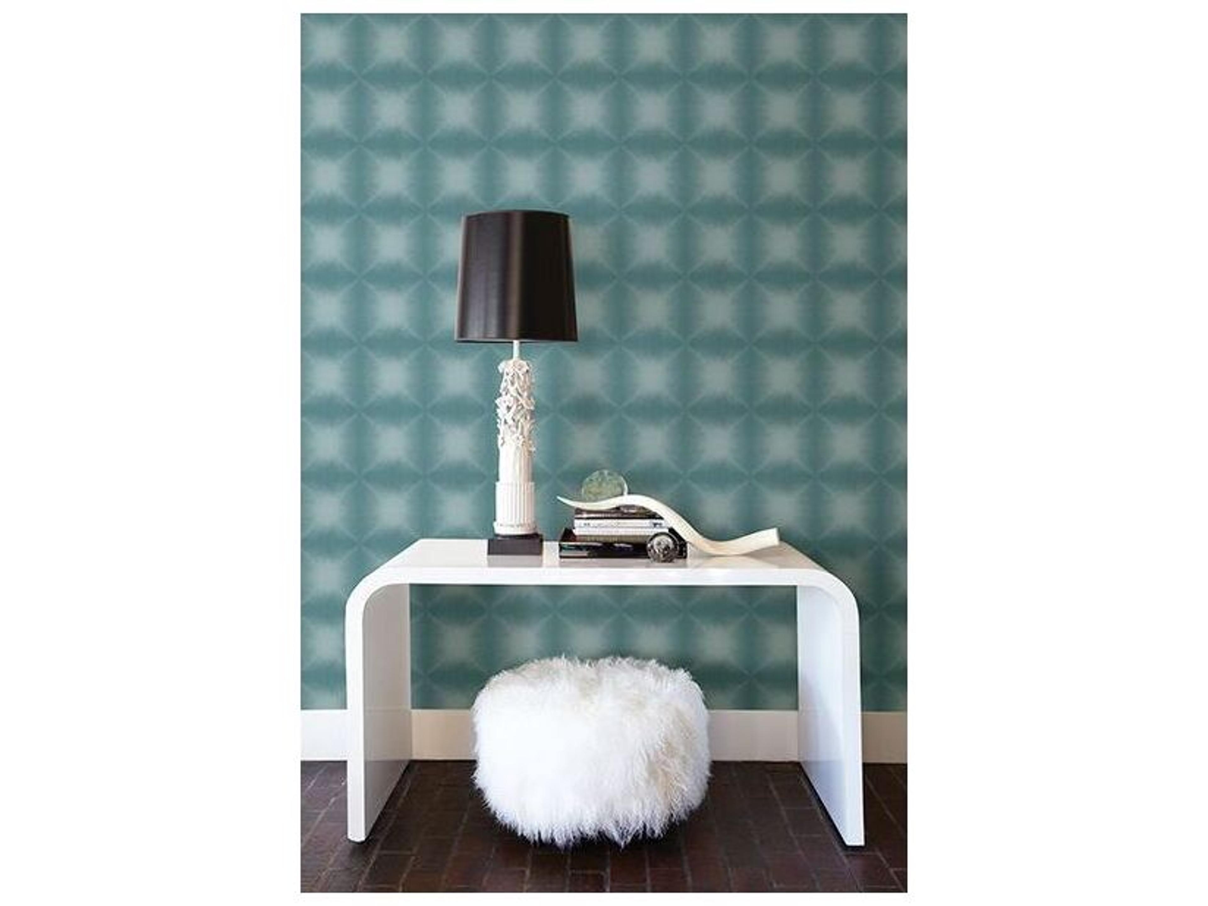 Brewster Home Fashions Kenneth James Echo Teal Geometric Wallpaper