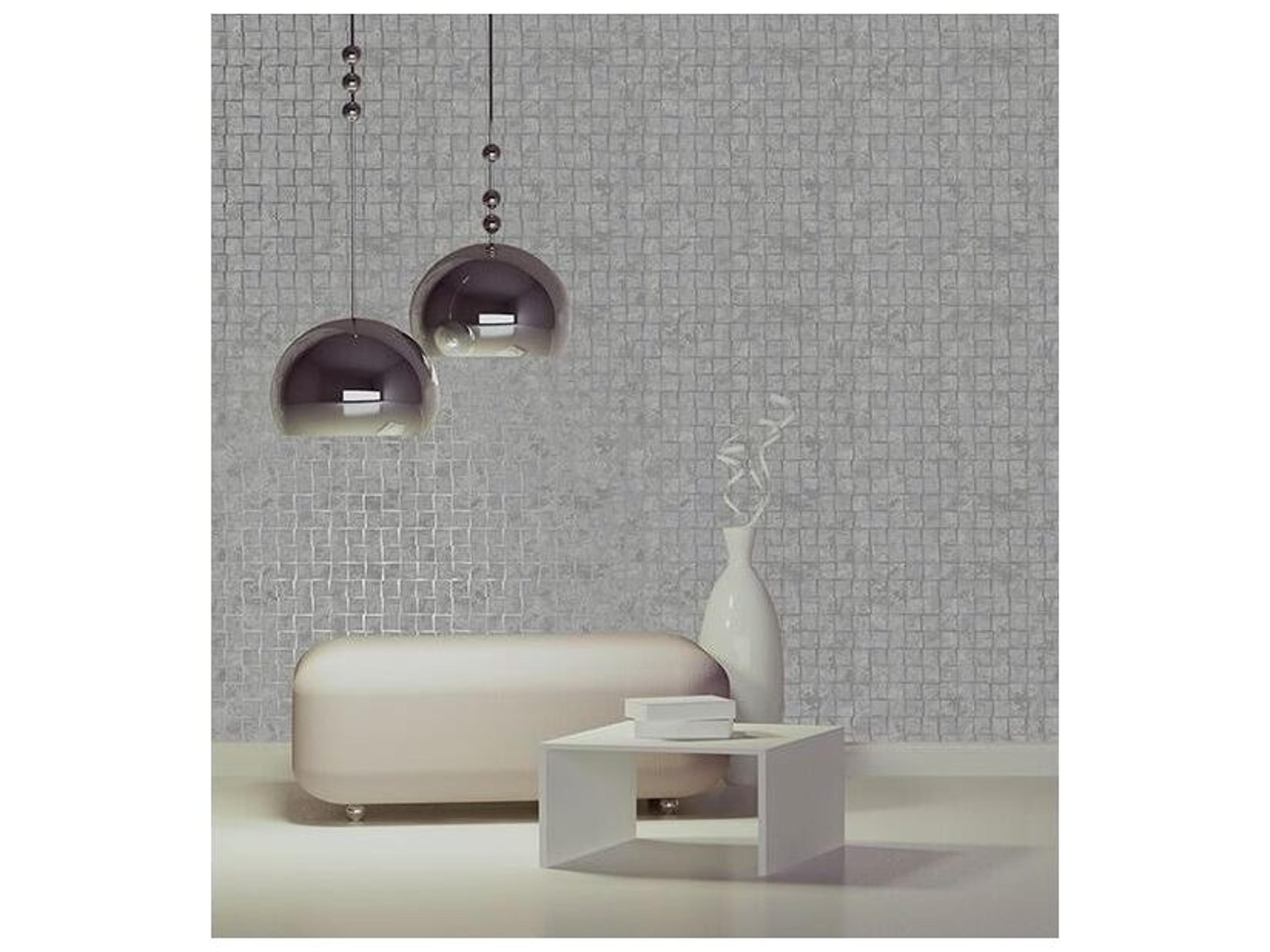 Brewster Home Fashions Decorline Cubist Silver Geometric Wallpaper