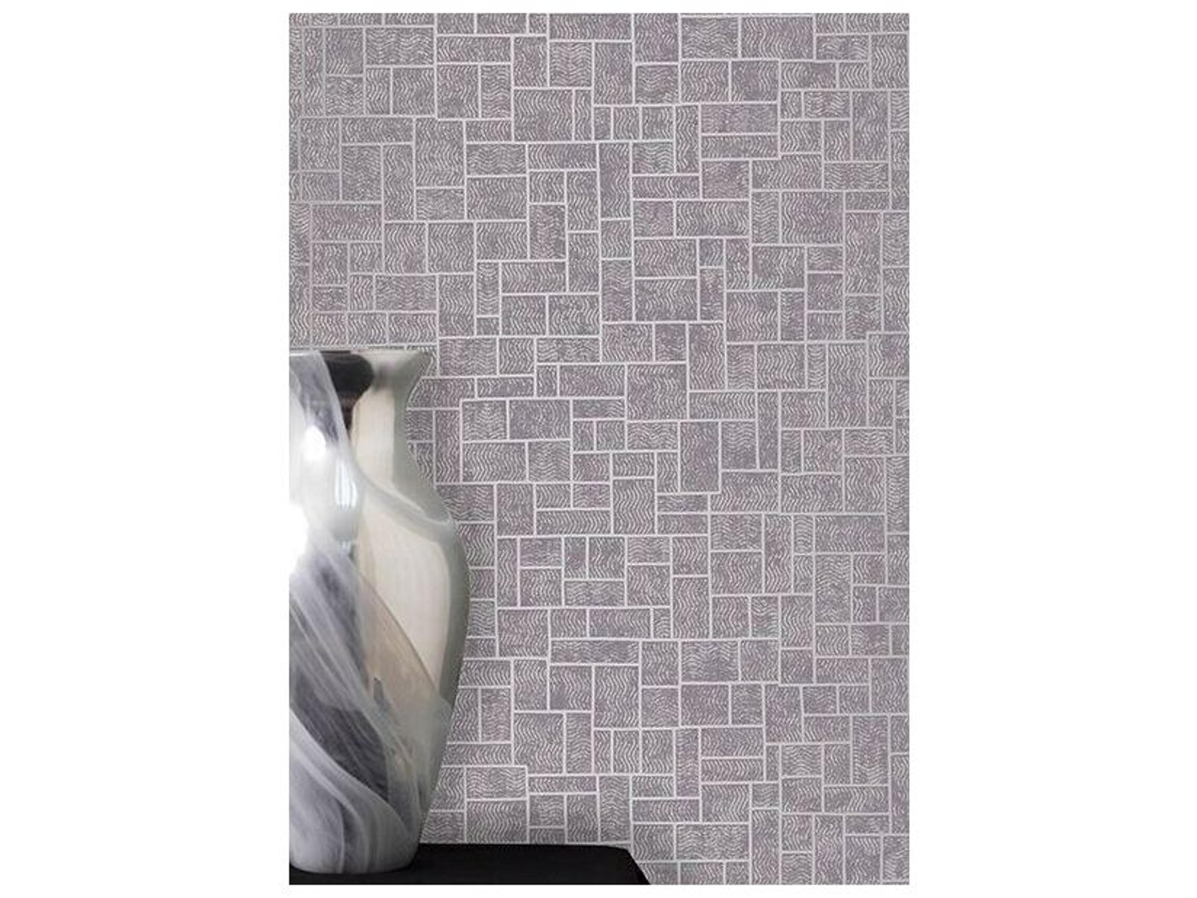 Brewster Home Fashions Decorline Etude Purple Geometric Wallpaper