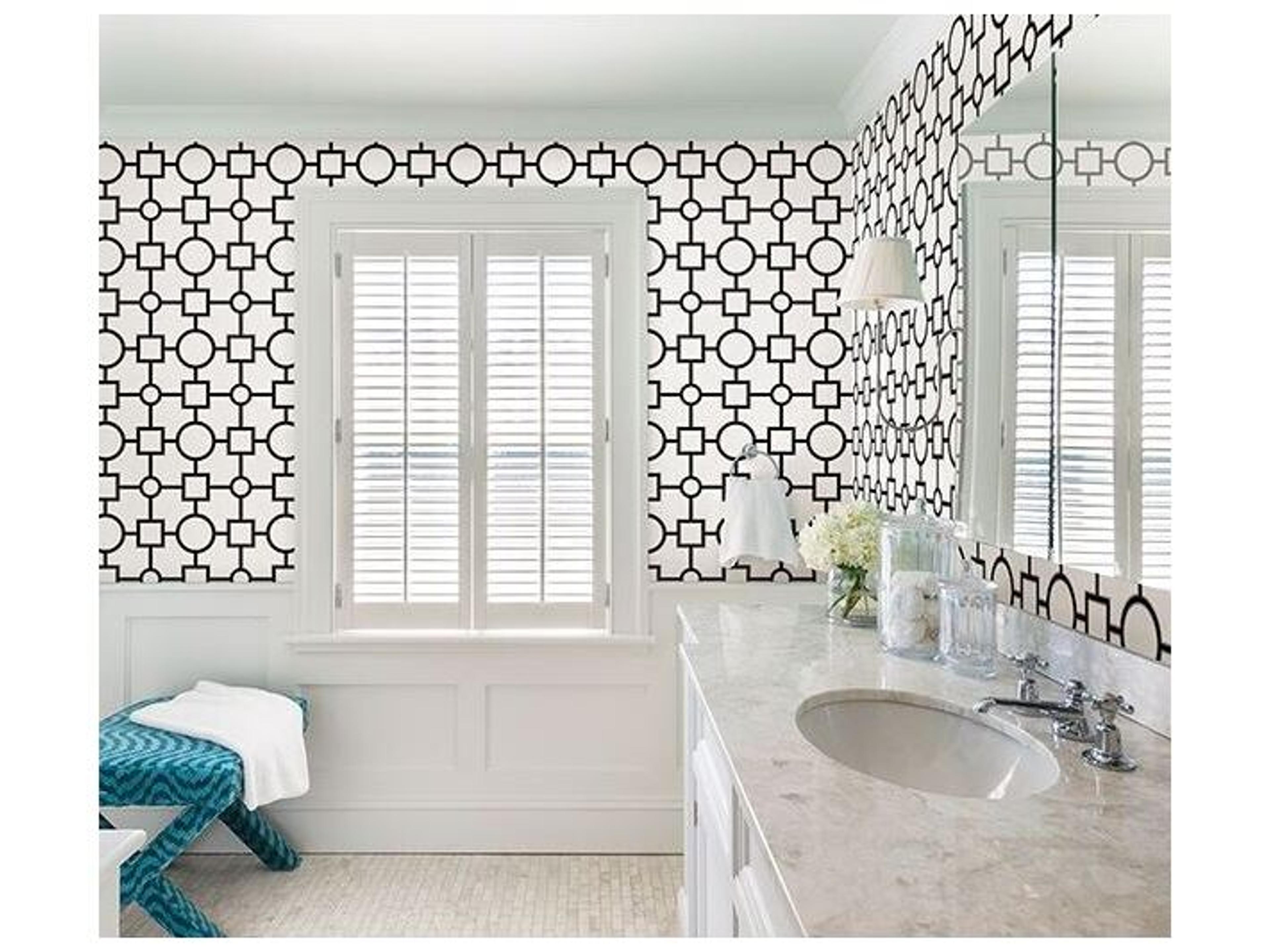 Brewster Home Fashions Kitchen Bed Bath Resource Iv Geovine Black Geometric Wallpaper