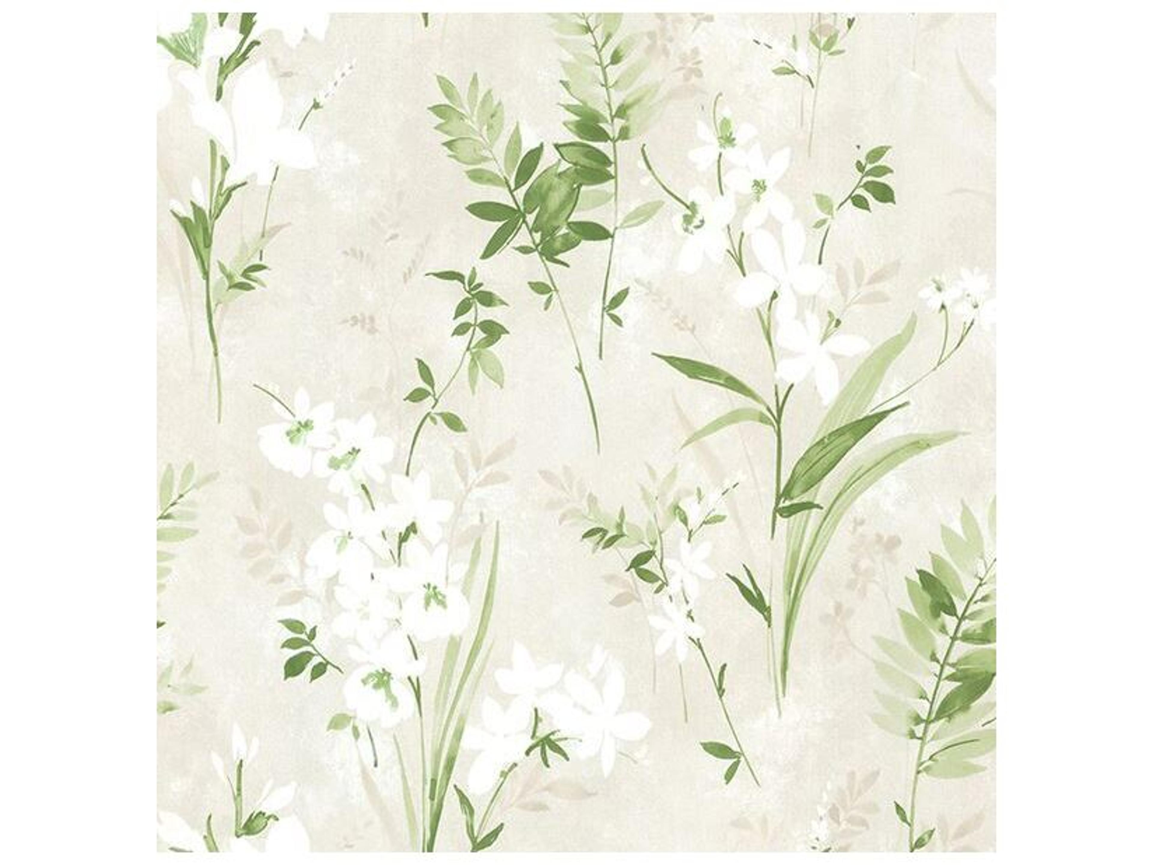 Kitchen Bed Bath Resource Iv Driselle Green Floral Wallpaper