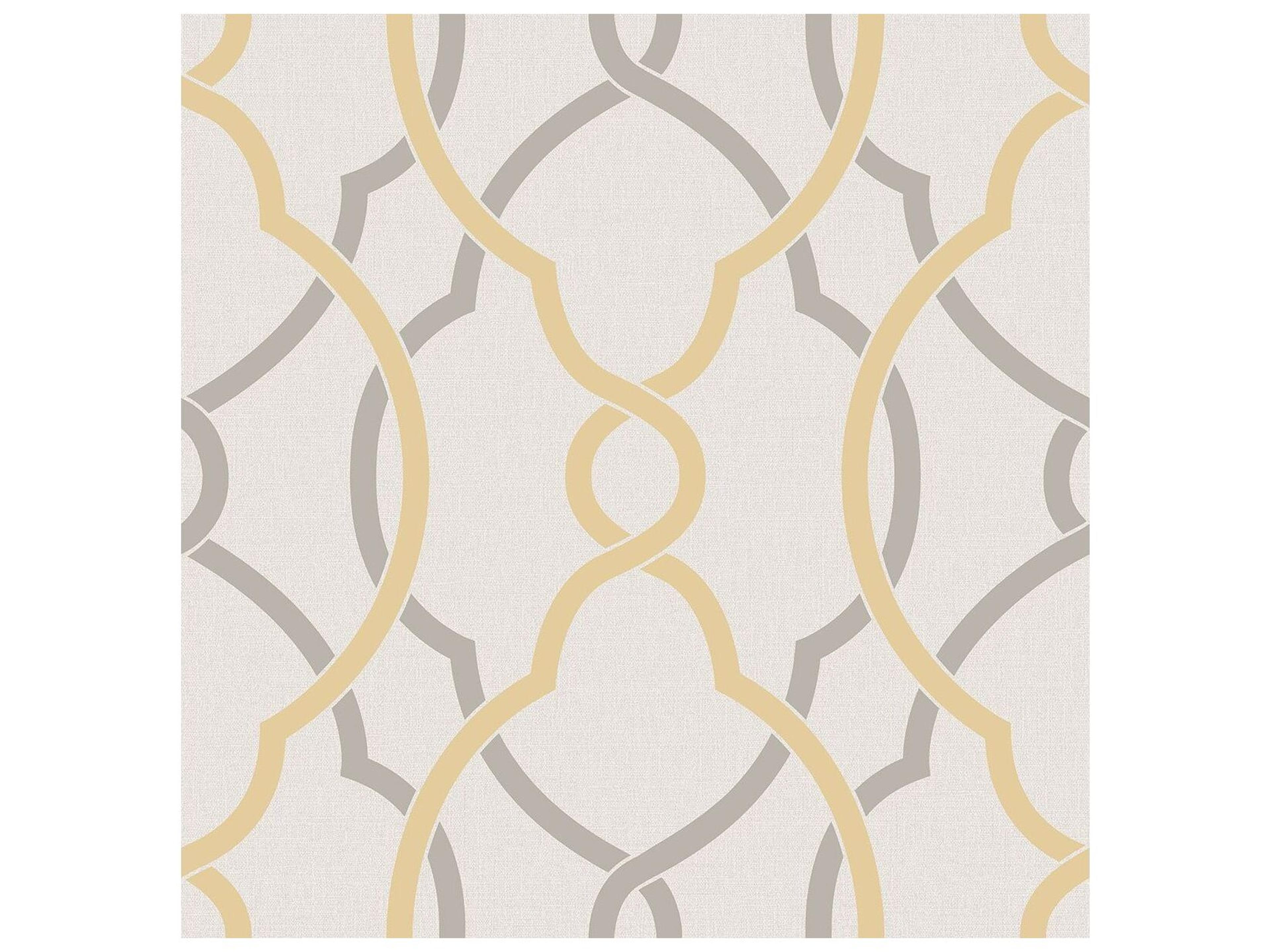 A-street Prints Sausalito Yellow Lattice Wallpaper